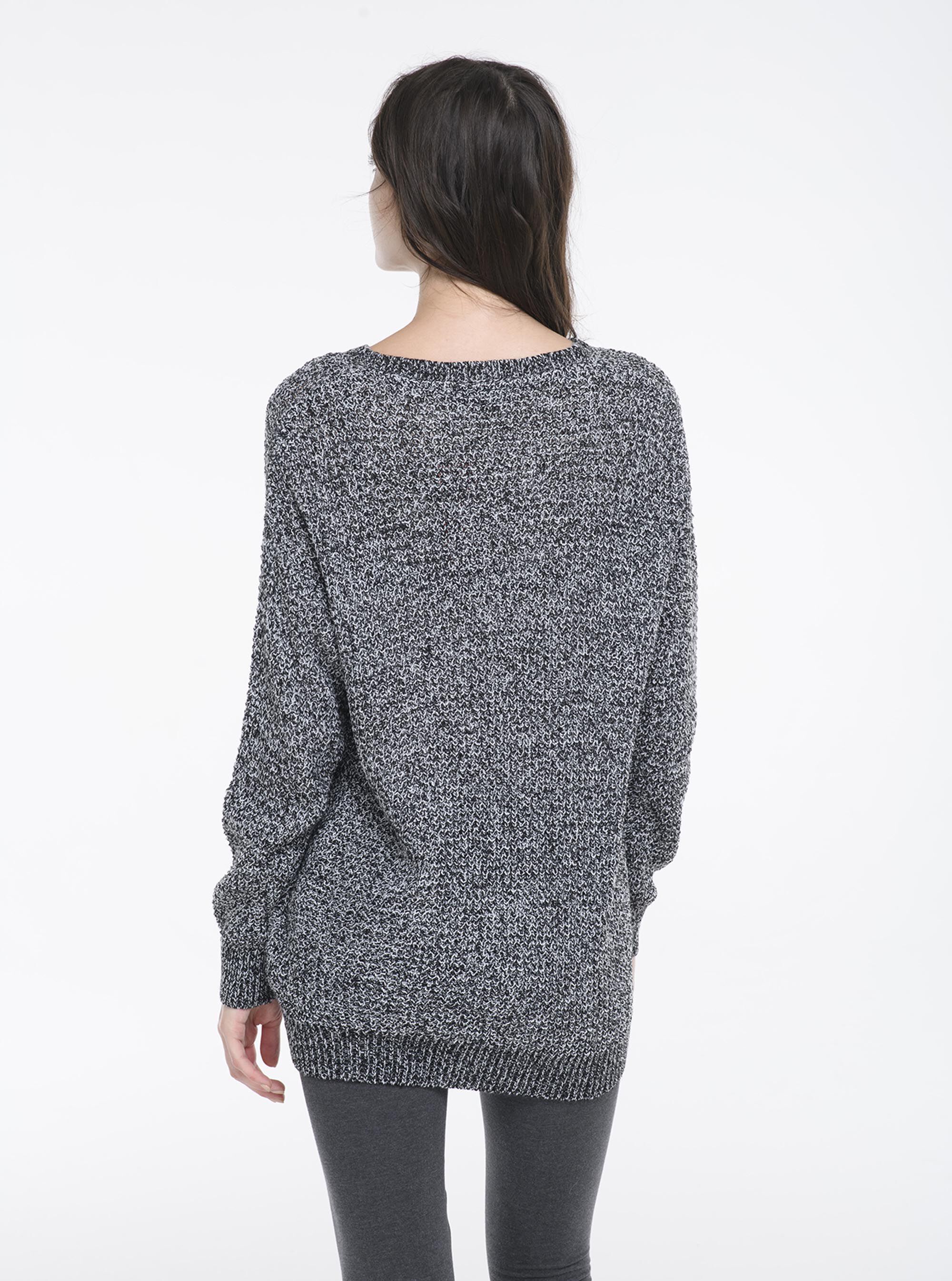 Pullover in maglia, C101 BLACK/C004 OFF-WHITE