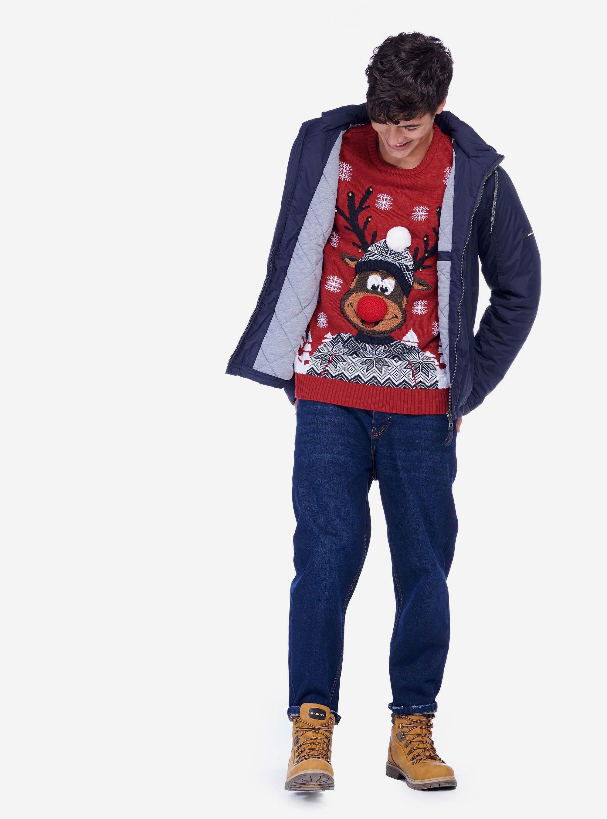 Maglione con renna uomo clearance