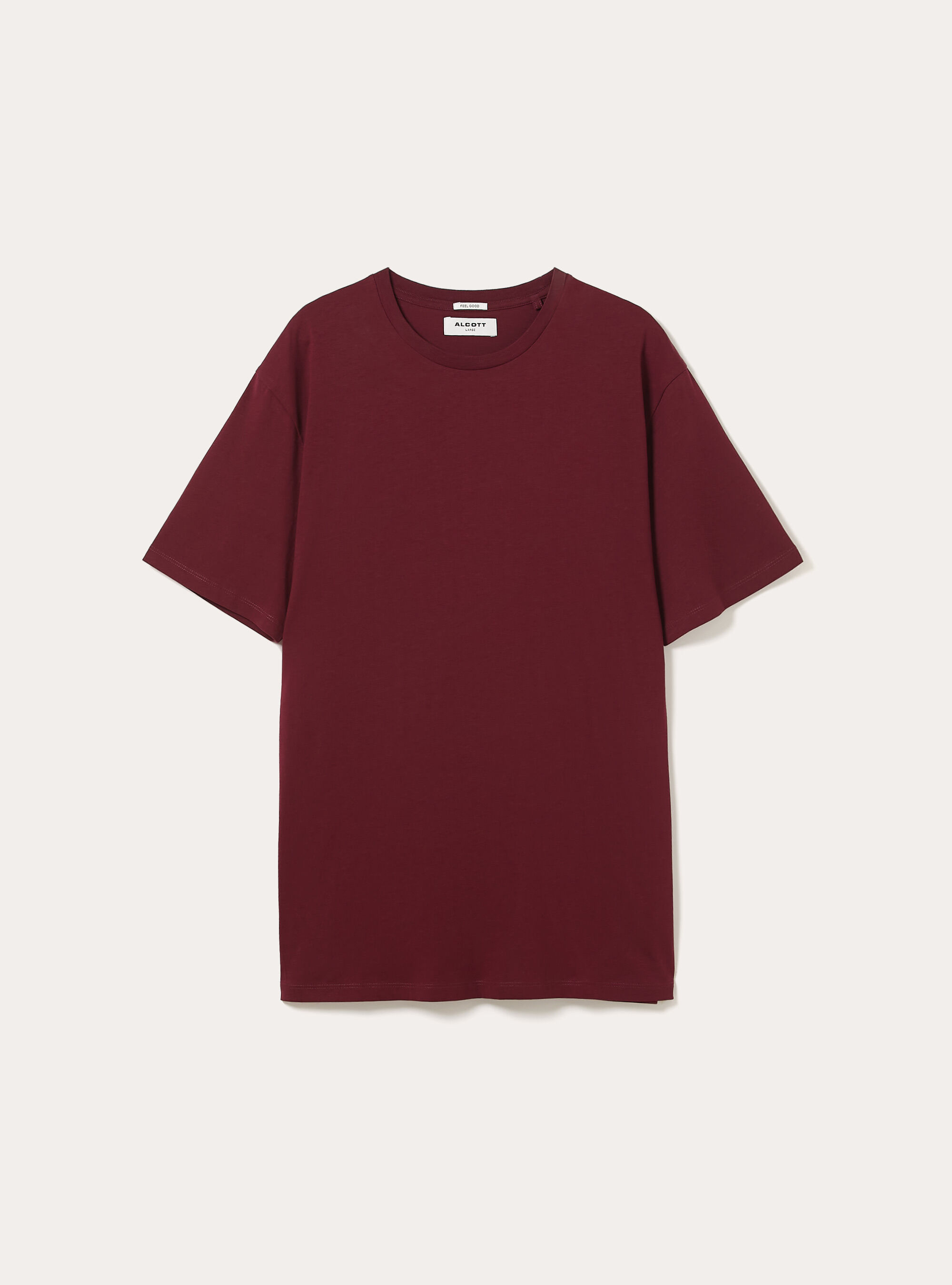 Maglietta basic in cotone, BO1 BORDEAUX DARK