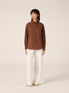 Linen-blend shirt, BR2 BROWN MEDIUM