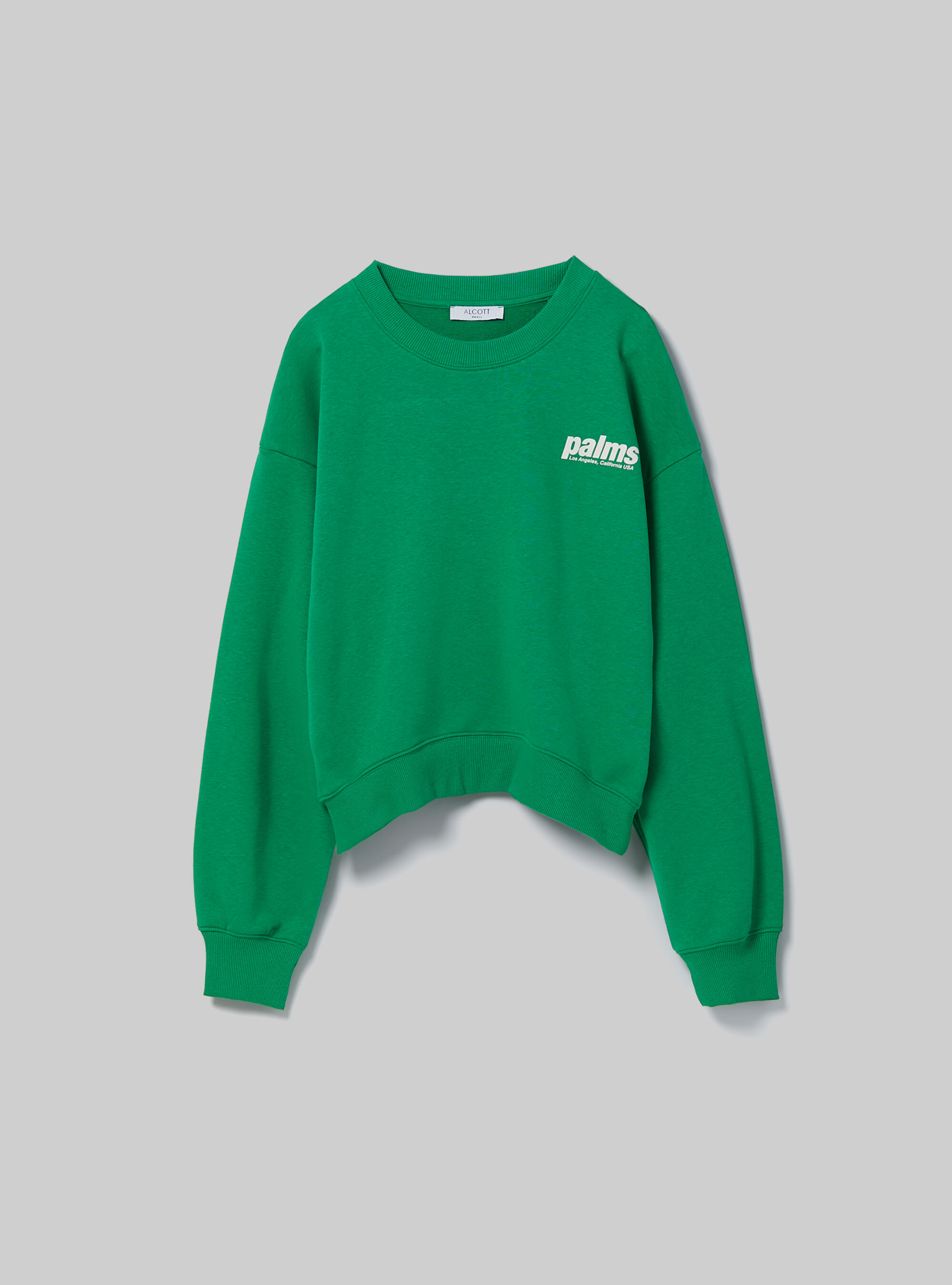 Sudadera corta con estampado de letras, GN2 GREEN MEDIUM