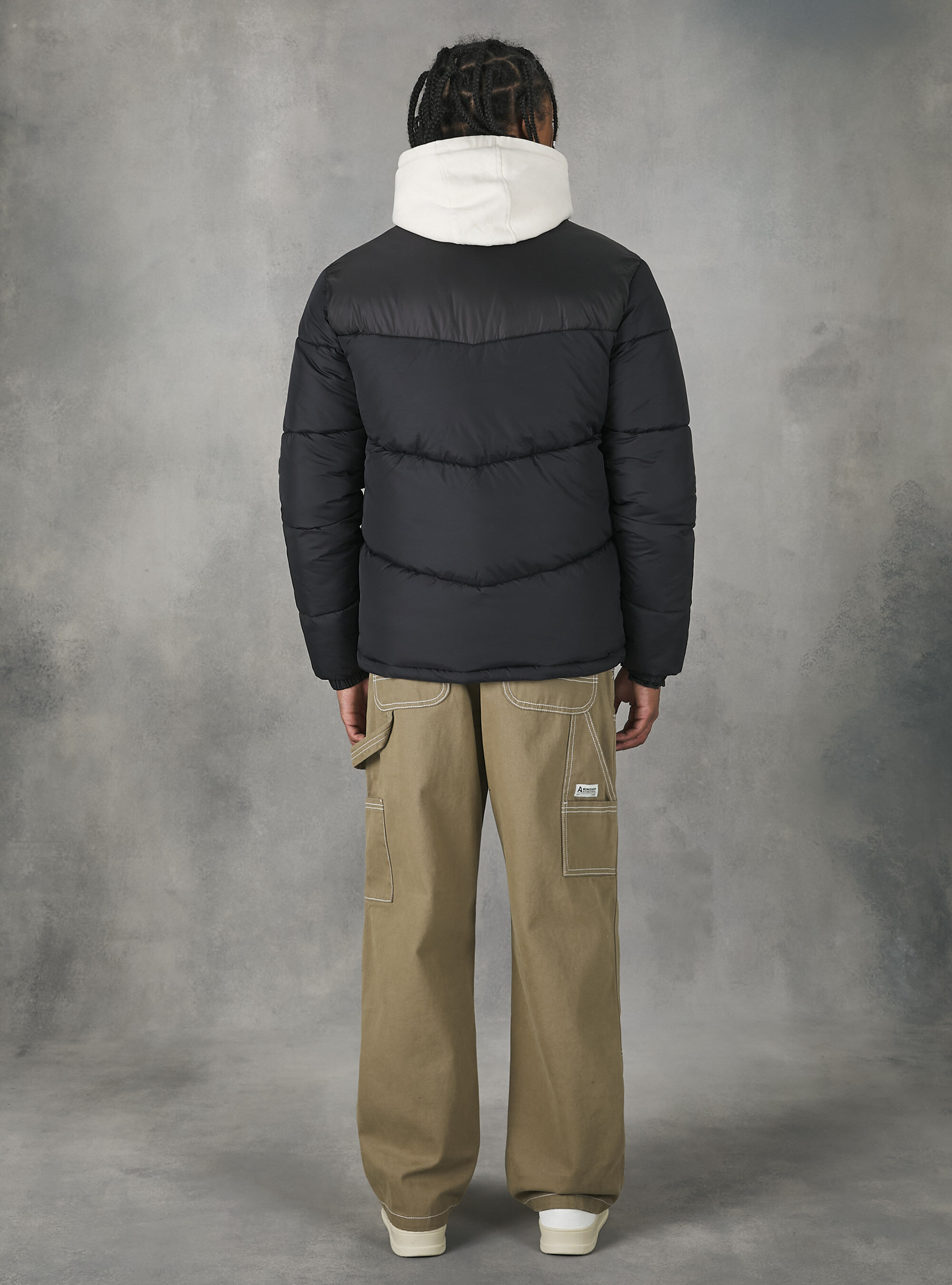 Colour block jacket, BK1 BLACK