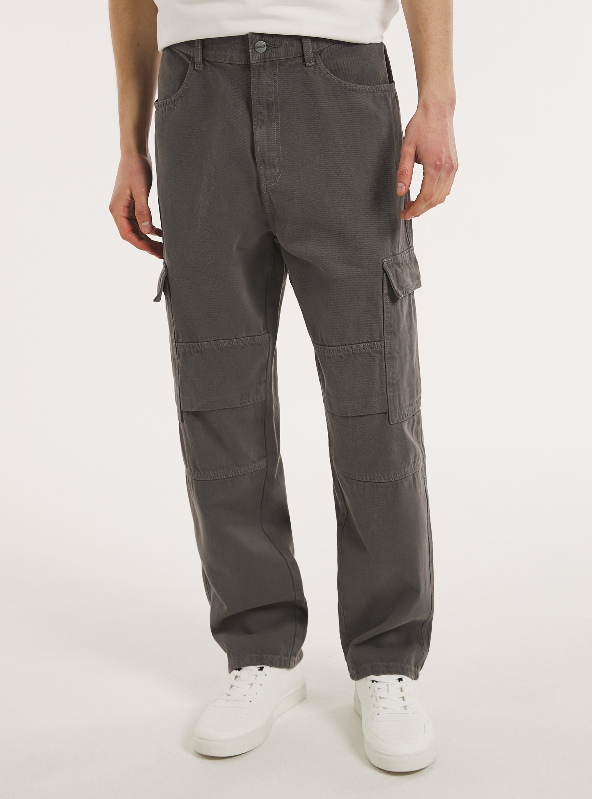 Plain outlet cargo trousers