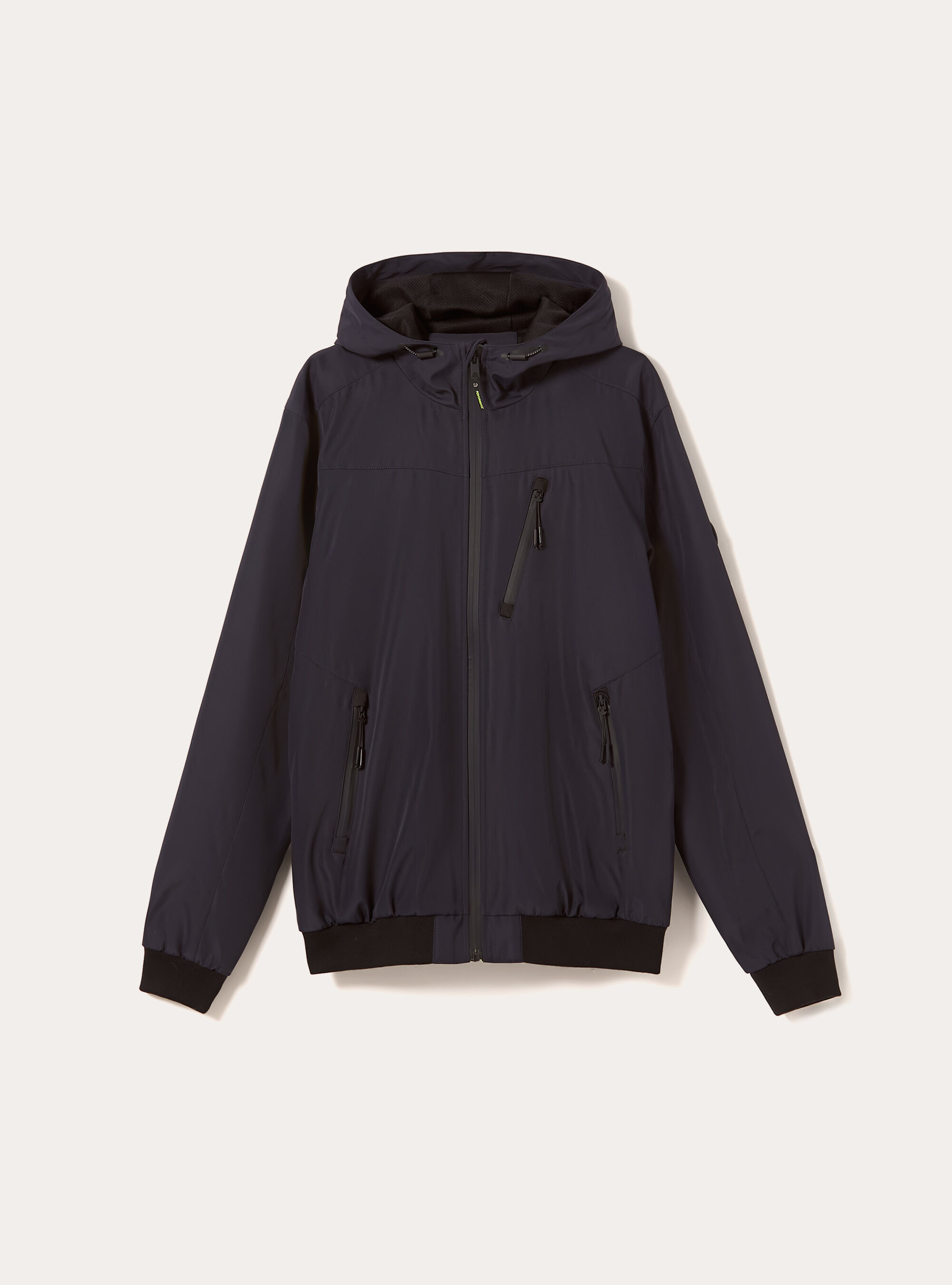 Blouson bombardier &agrave; capuche coupe-vent, NA1 NAVY DARK