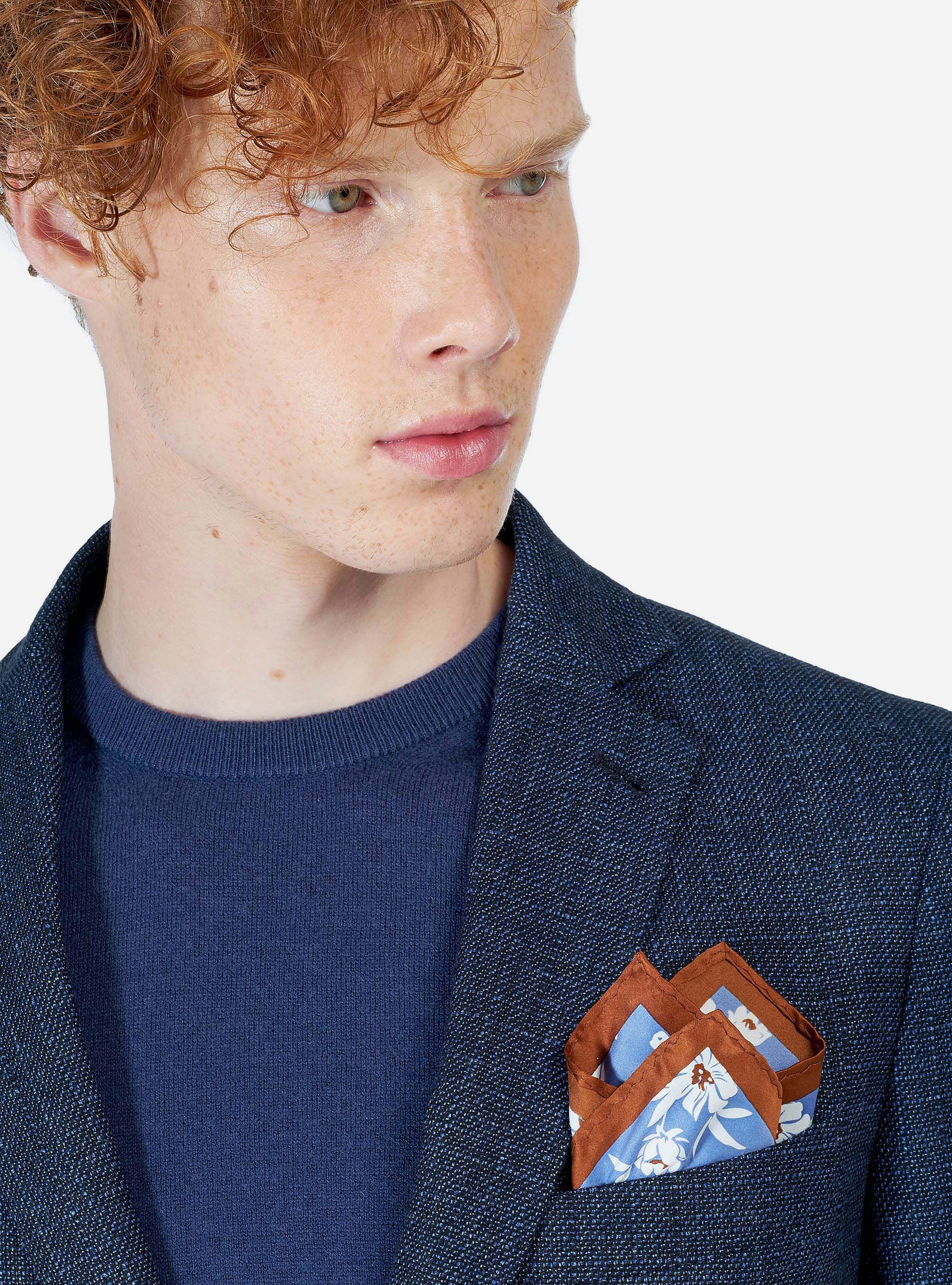 WOOL JACKET, BLUE MELANGE