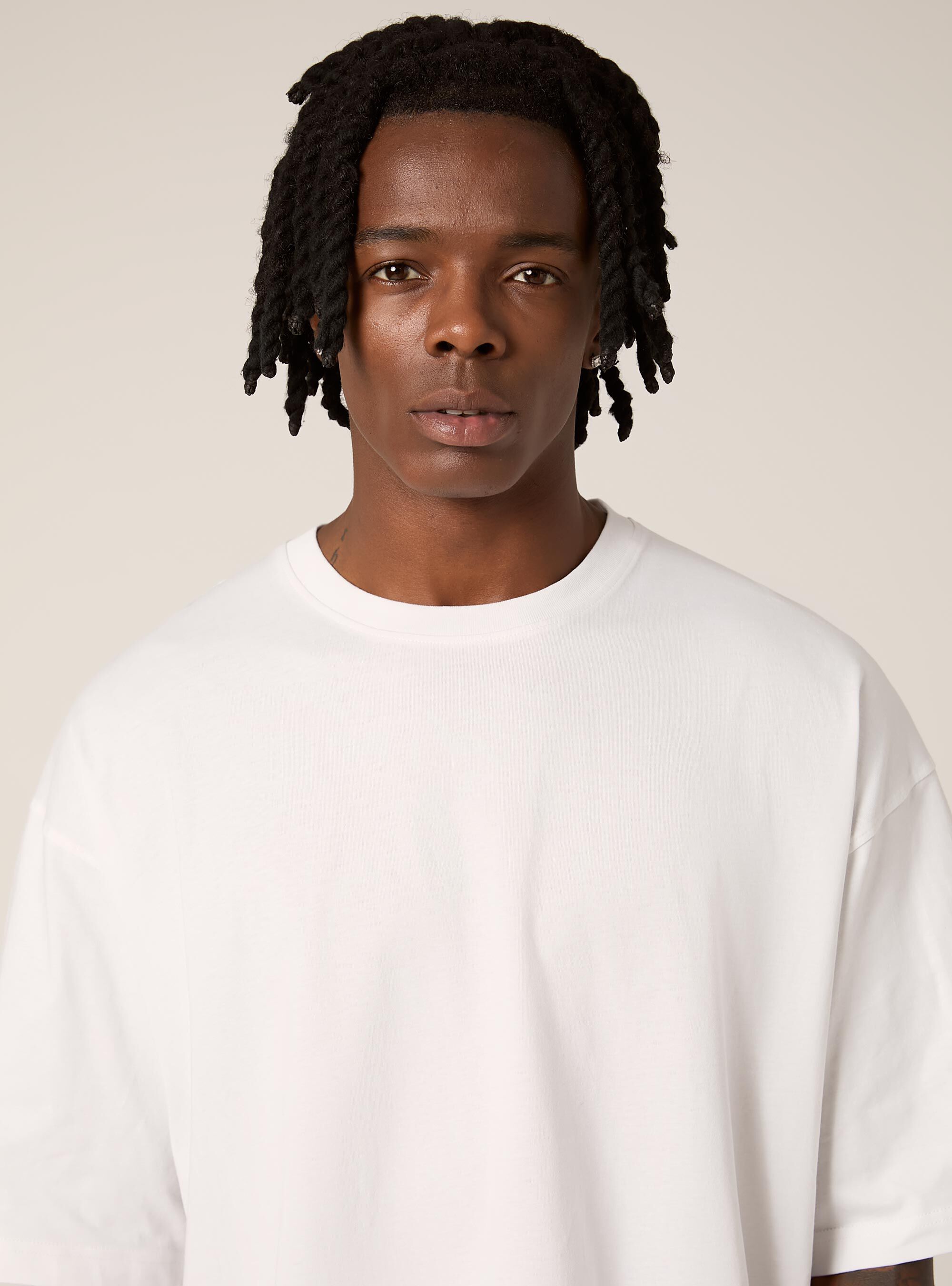 Tee-shirt &agrave; la coupe large, WH3 WHITE