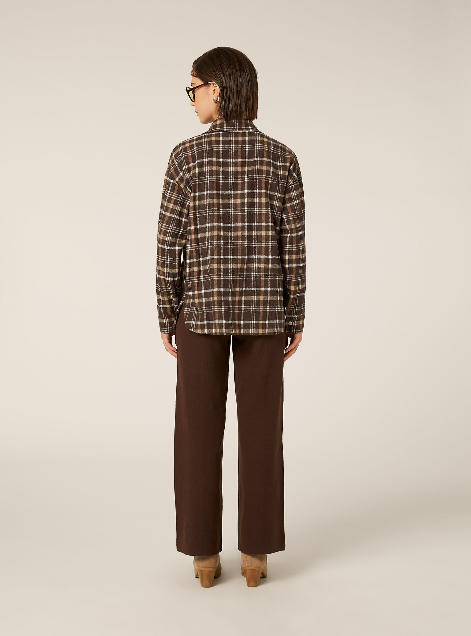 Checkered shirt jacket, CHECK BROWN DARK