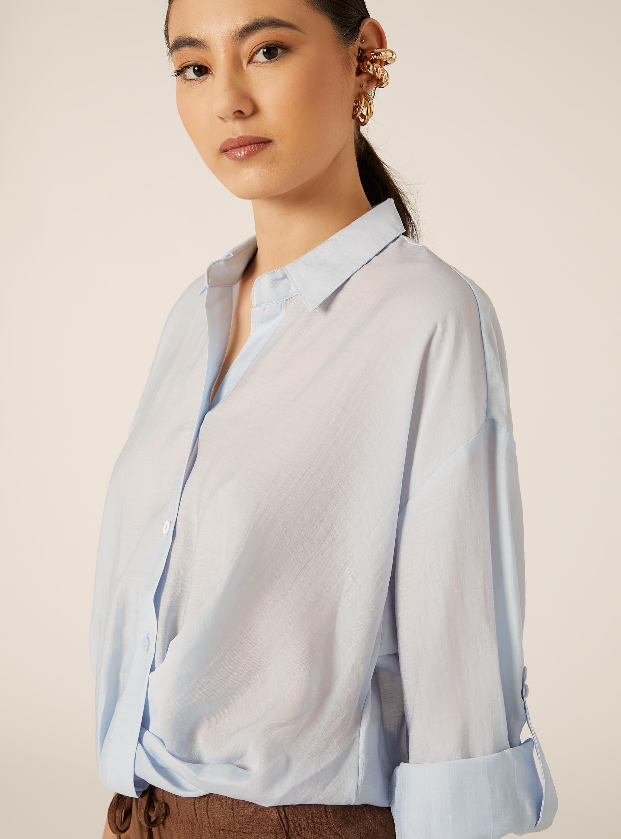 Lightweight Oversized Shirt, AZ2 AZURE MEDIUM
