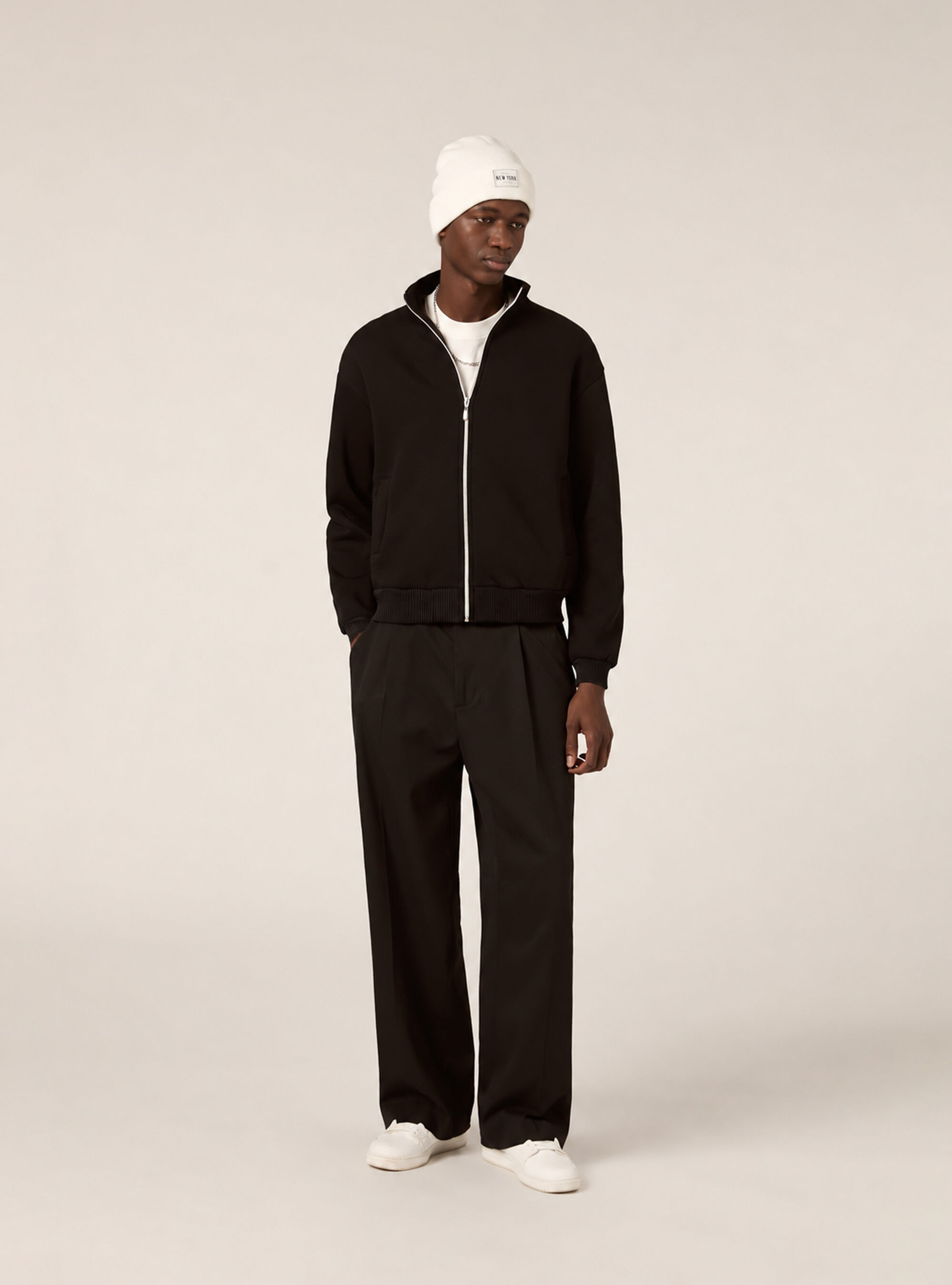 Cardigan con cerniera mezzocollo