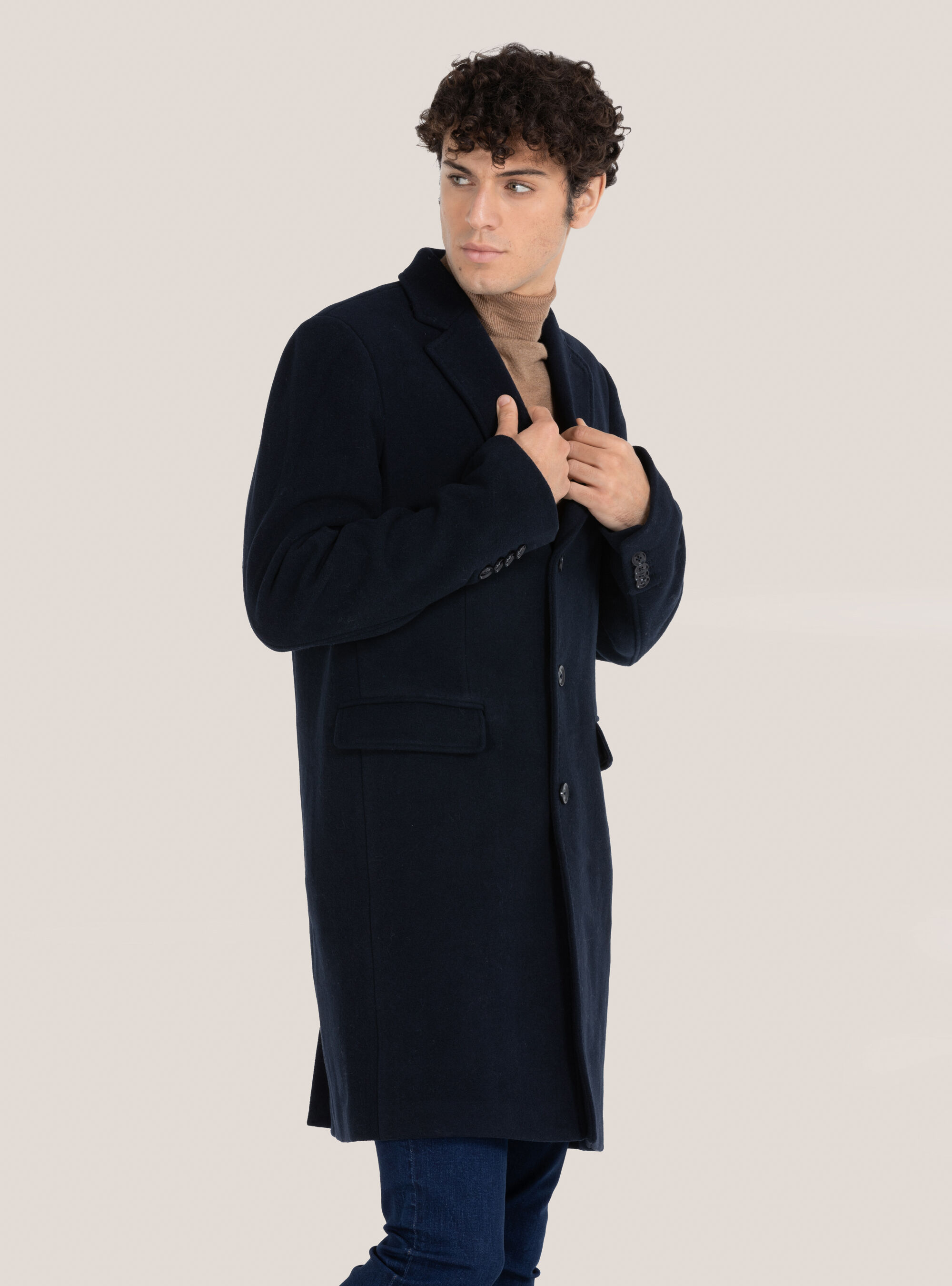 Wool blend single breasted coat 2025