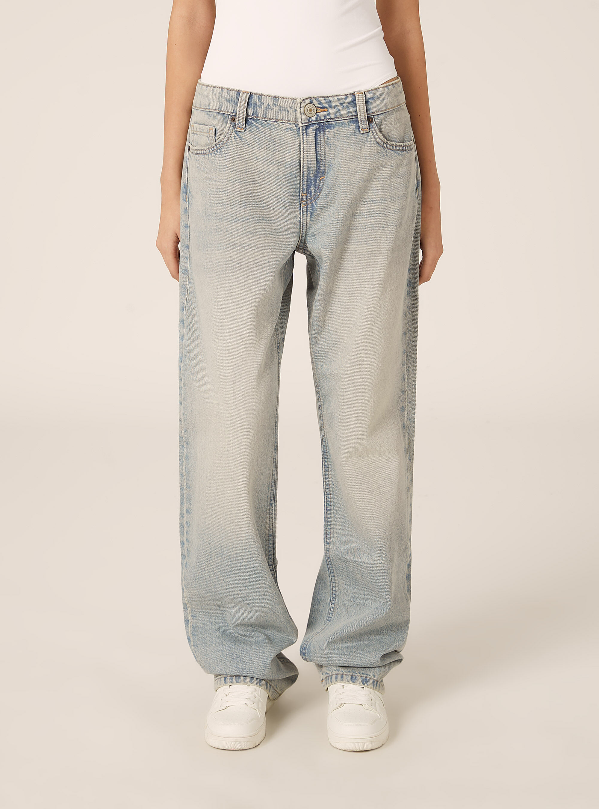 Jeans straight low waist, D006 AZURE