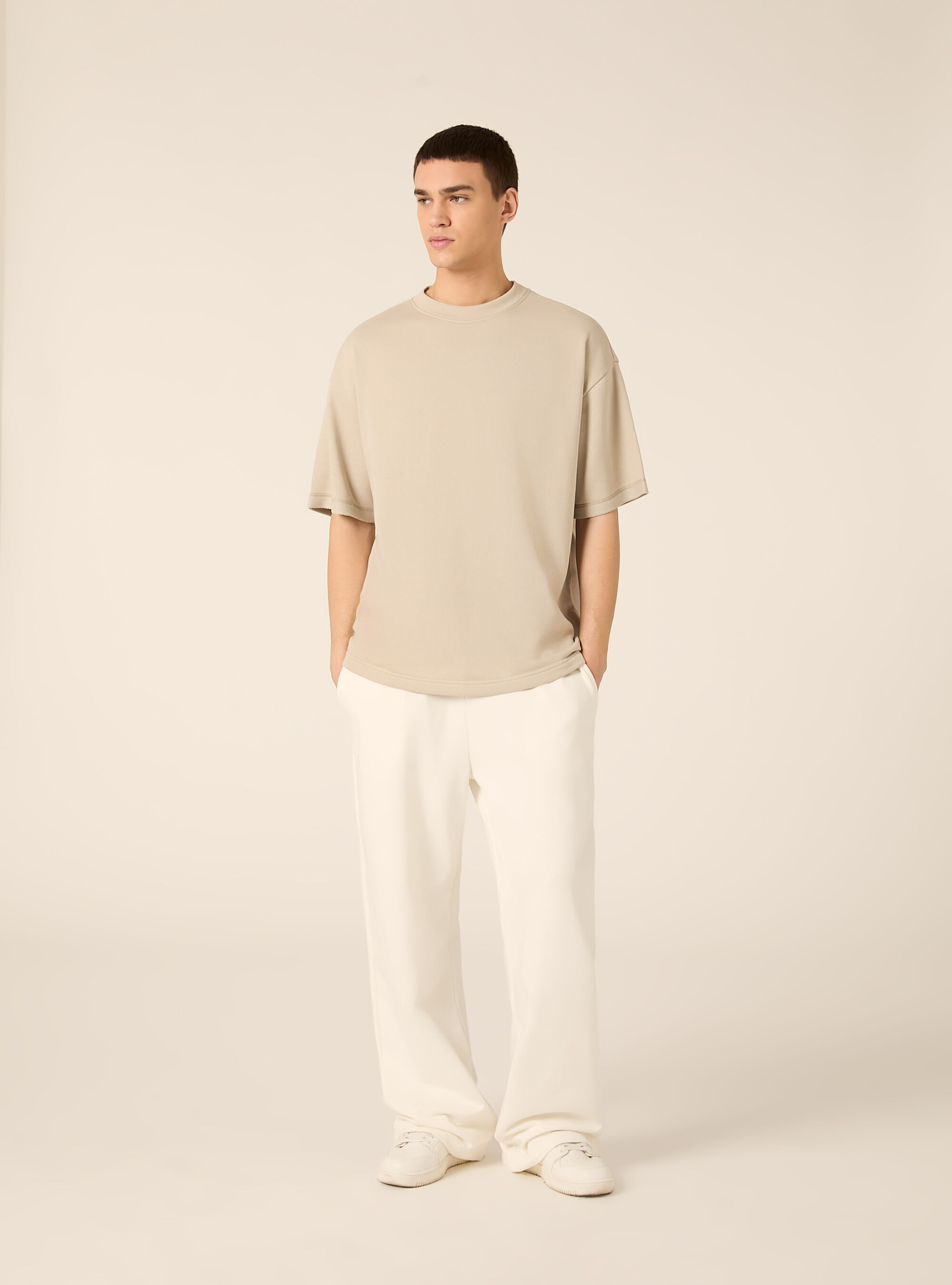 Wide leg jogger pants, WH1 OFF WHITE