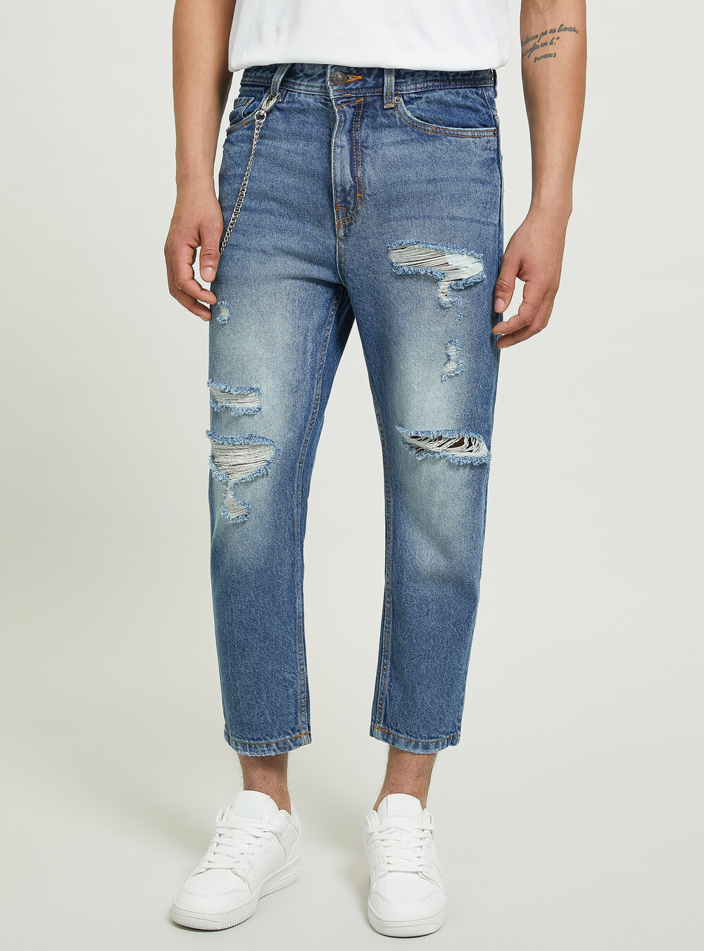 Mens Jeans Jeans Regolari Jeans Casual Strappati Jeans Regolari