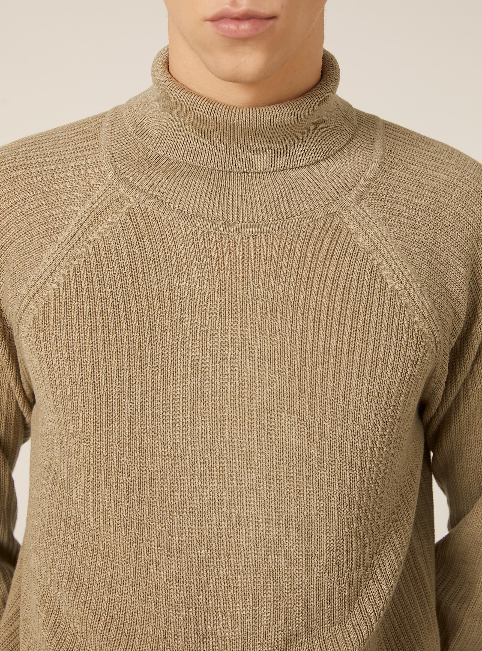 Pull &agrave; col roul&eacute; cotel&eacute;, BG2 BEIGE MEDIUM