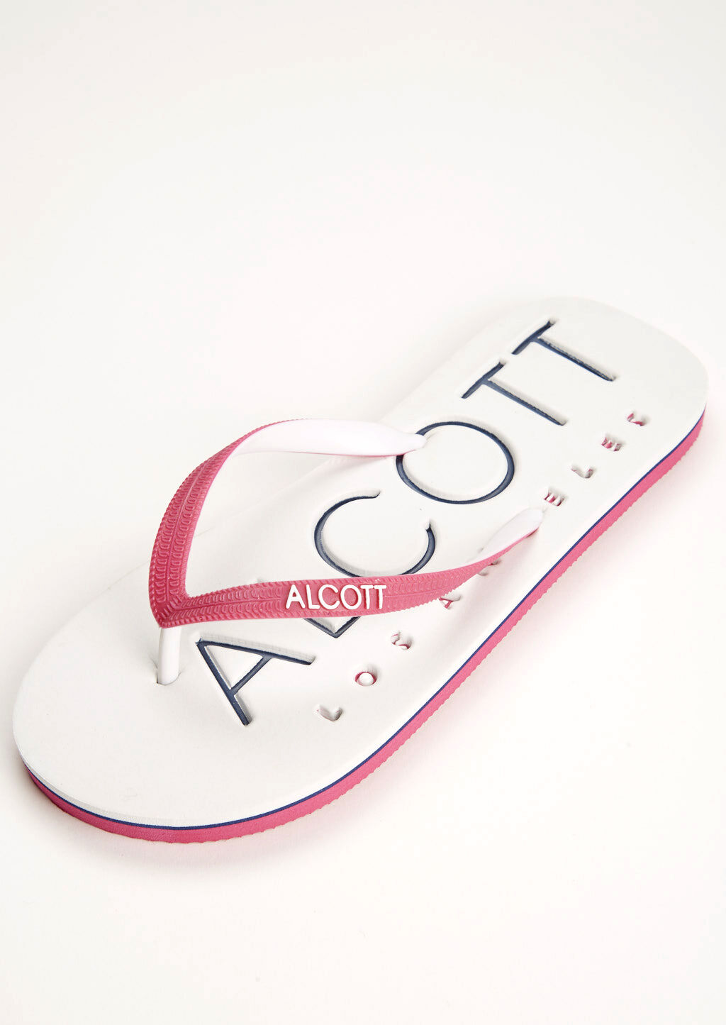 Flip flops with logo, WHITE