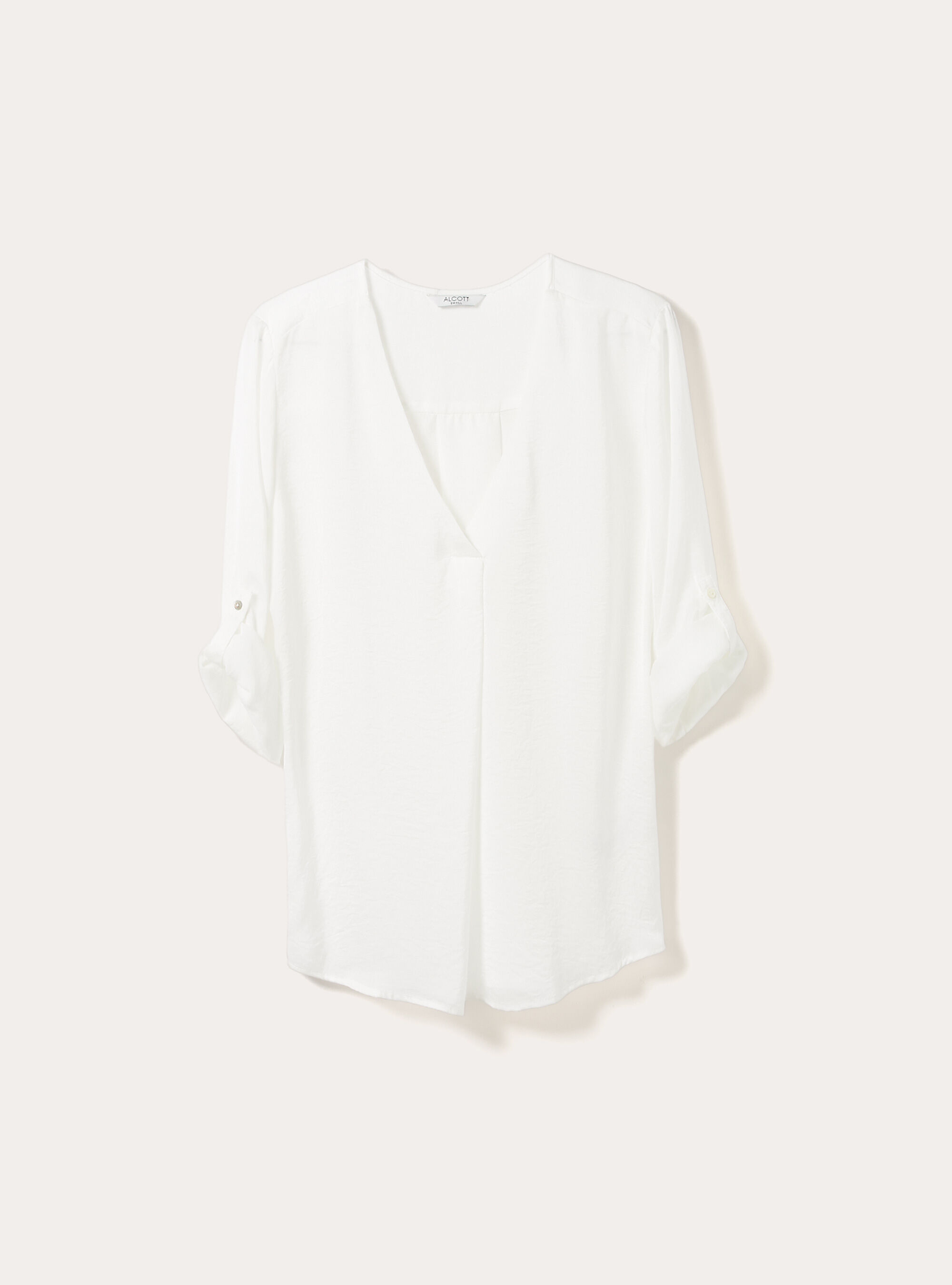 Plain neckline blouse, WH1 OFF WHITE
