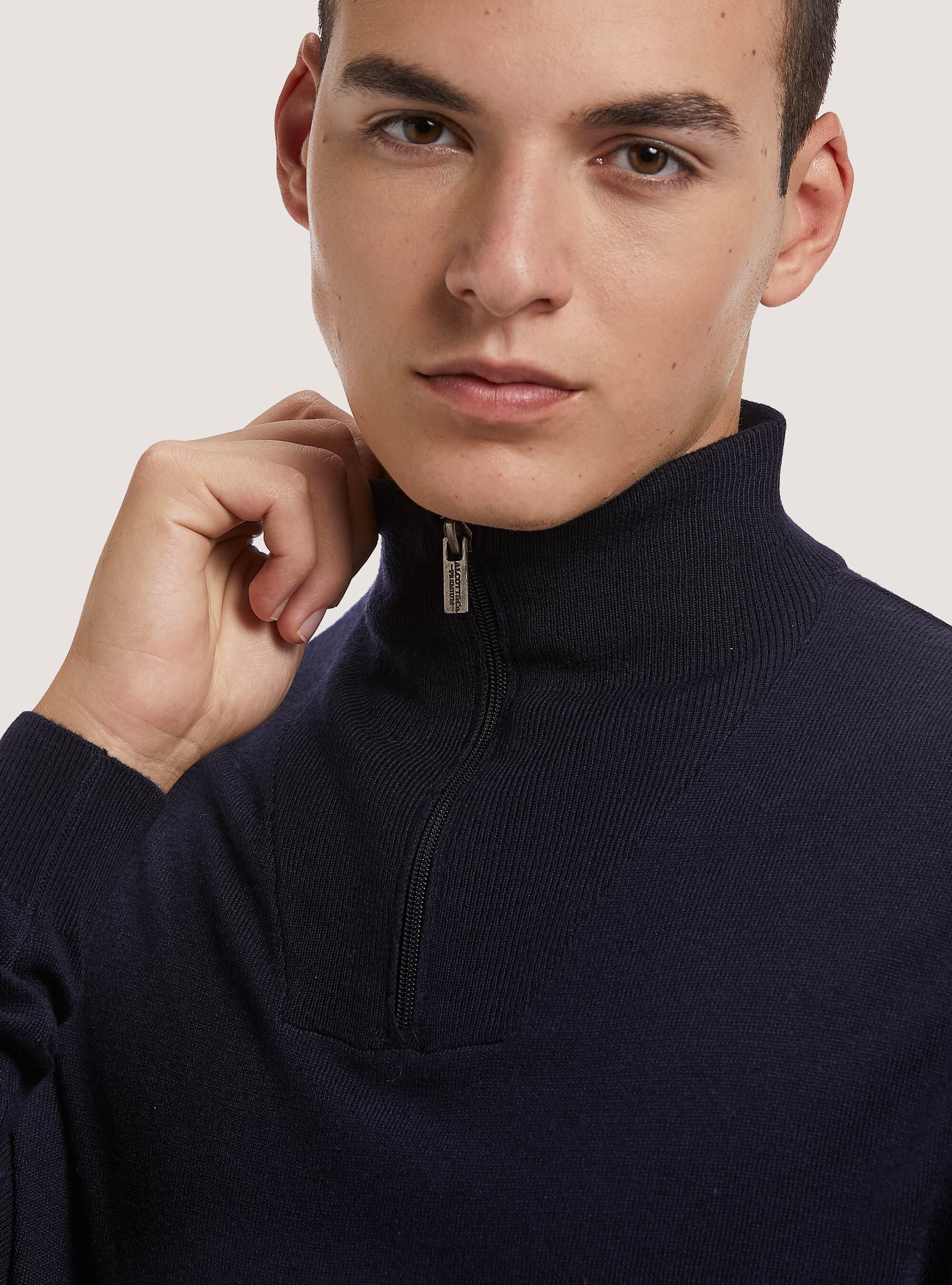 Merino wool discount zip neck jumper
