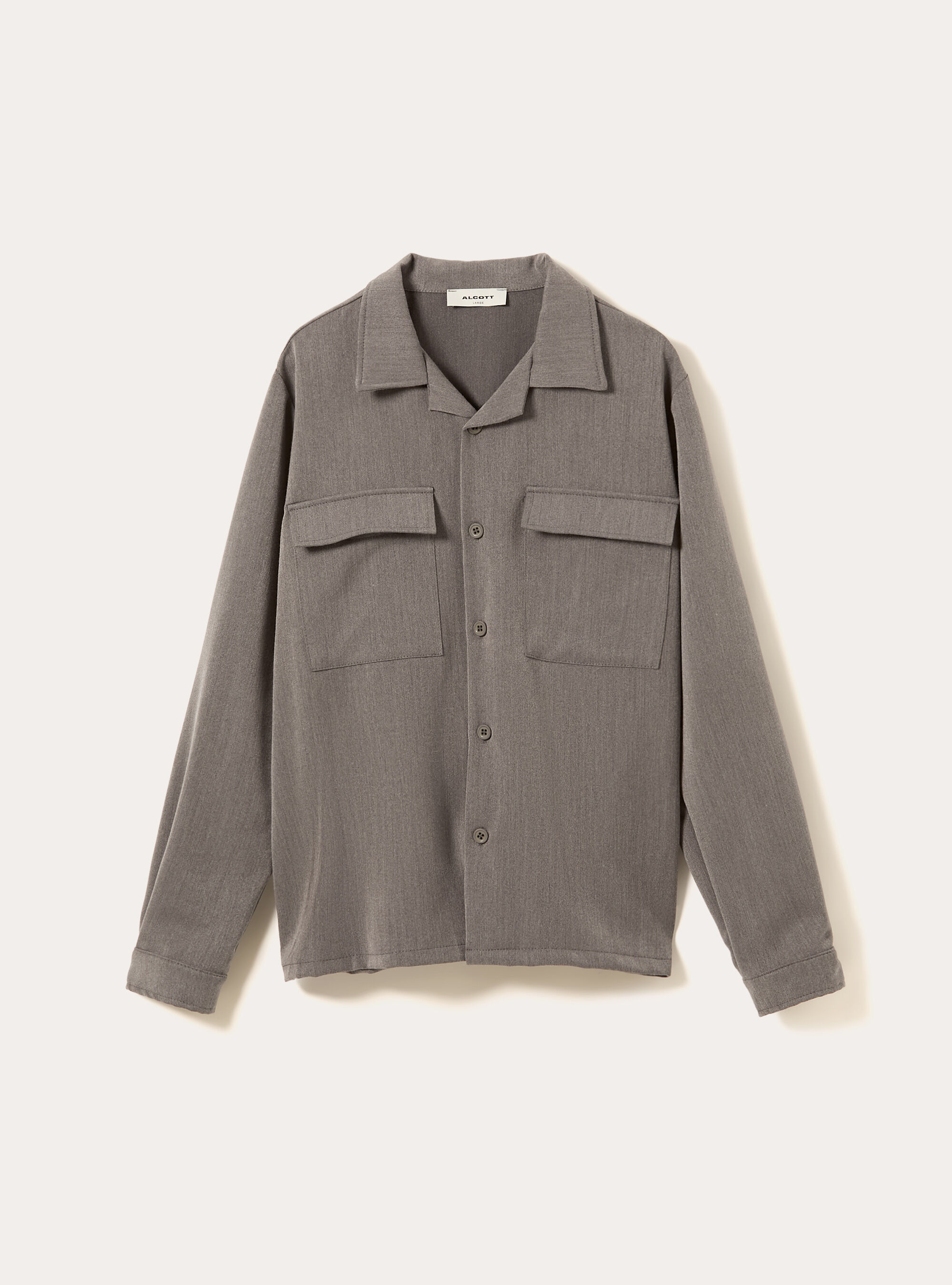 Camicia basic con tasconi, MGY1 GREY MEL DARK