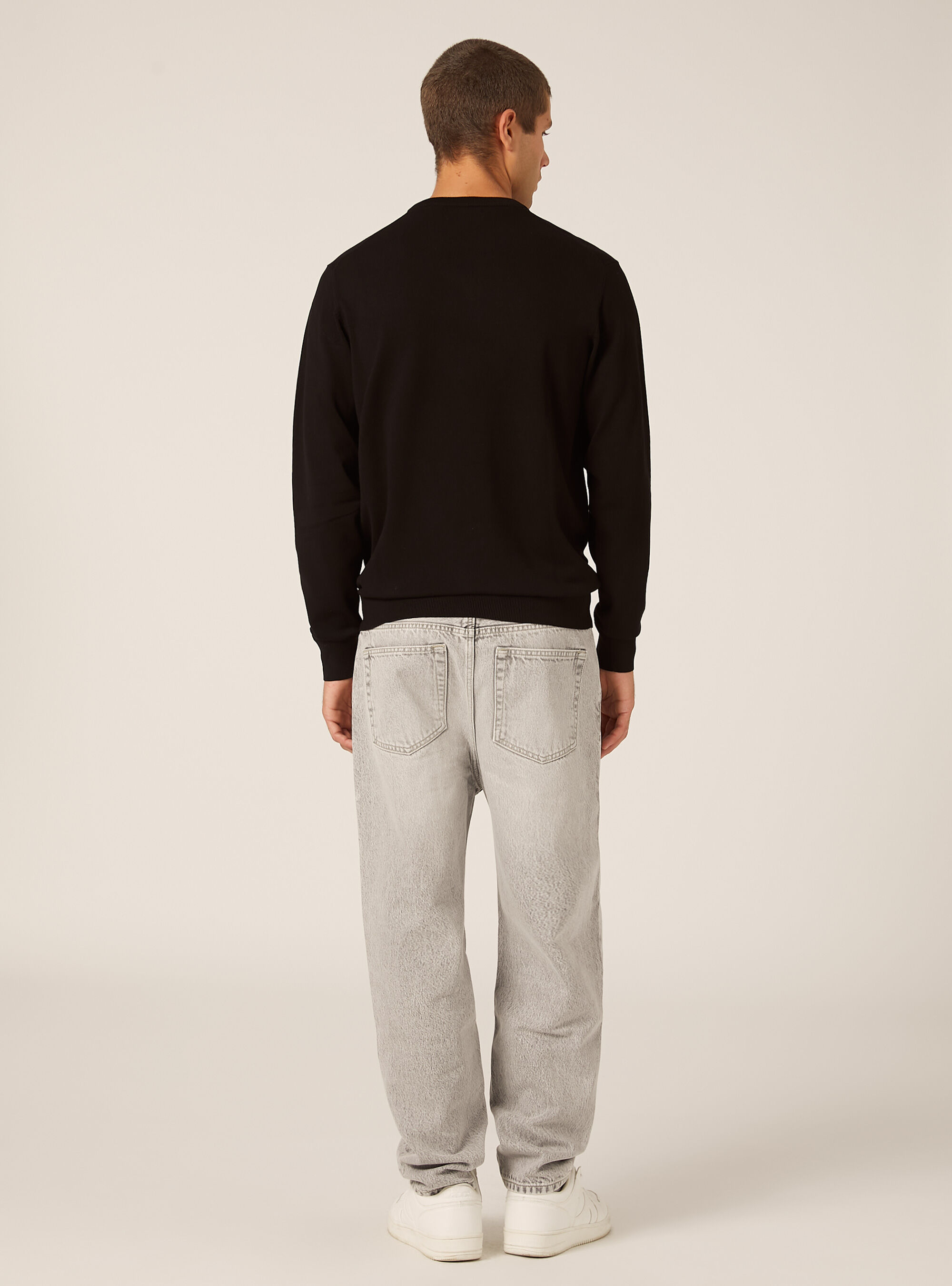 Rundhals-Pullover aus Ecovero-Viskose, BK1 BLACK