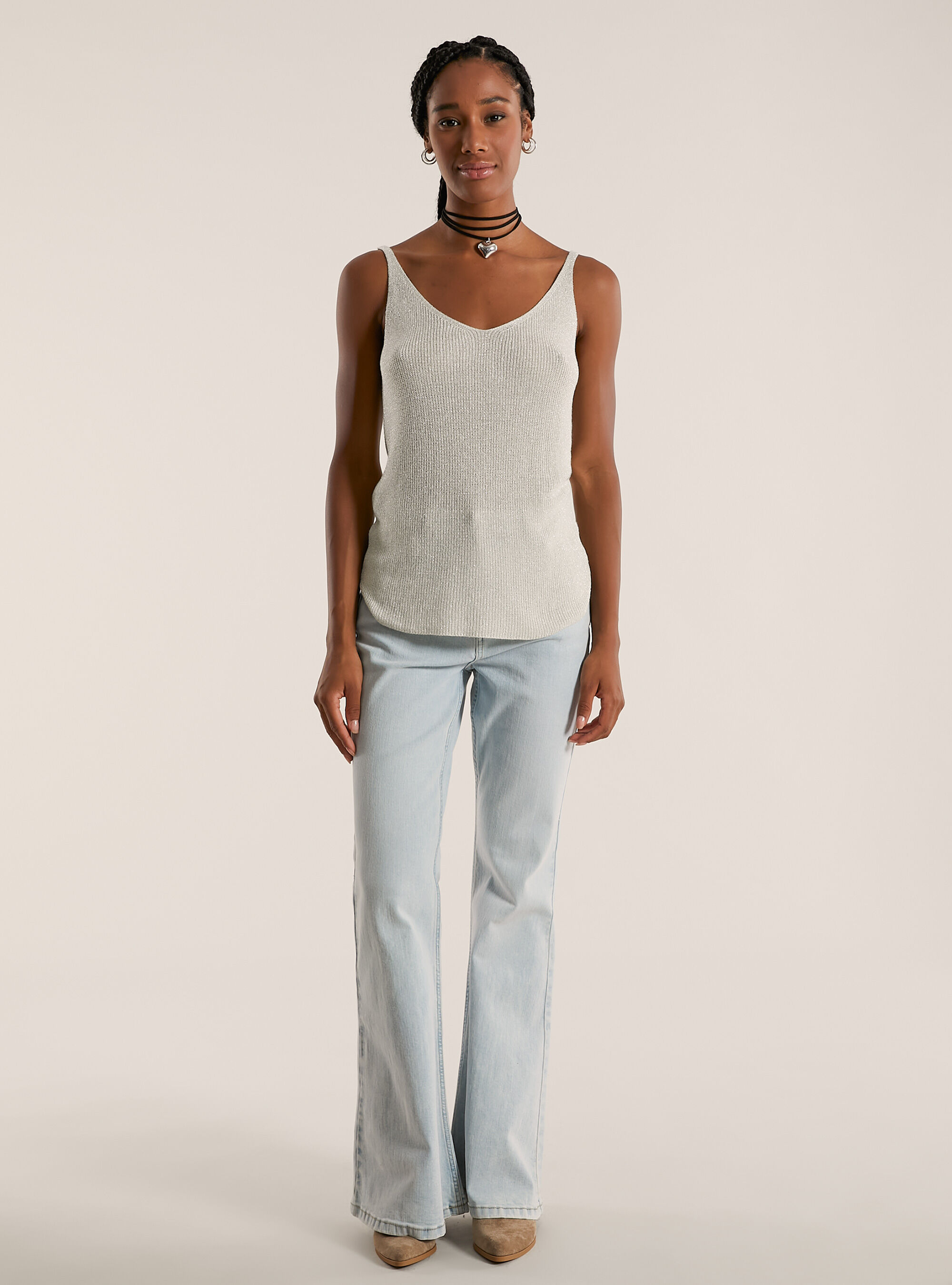 Camiseta de tirantes de punto de l&uacute;rex, BG2 BEIGE MEDIUM