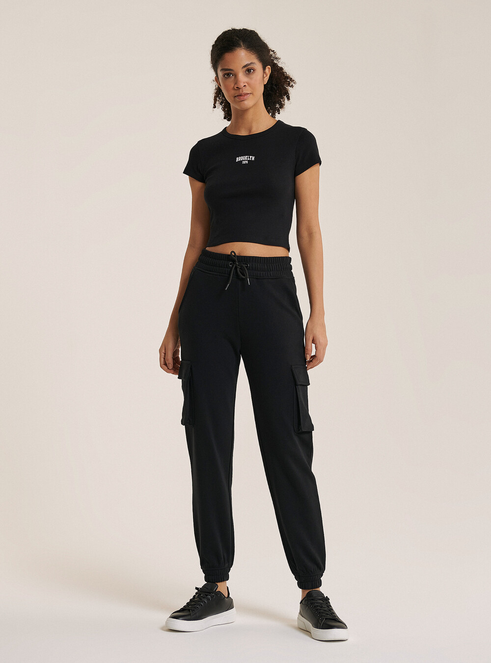 Pantaloni Neri Pantaloni Con Banda Laterale Donna Pantaloni Donna