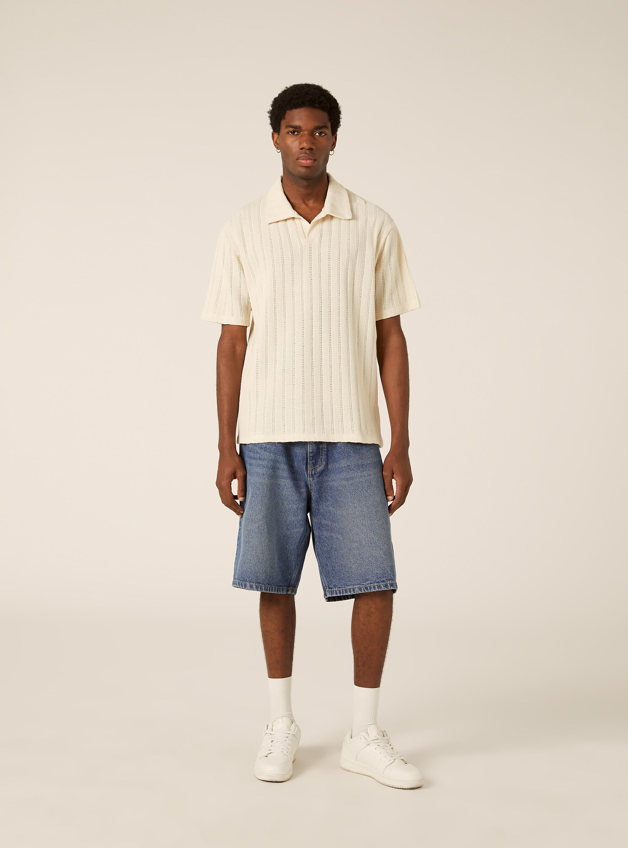 Polo maglia maniche corte traforata