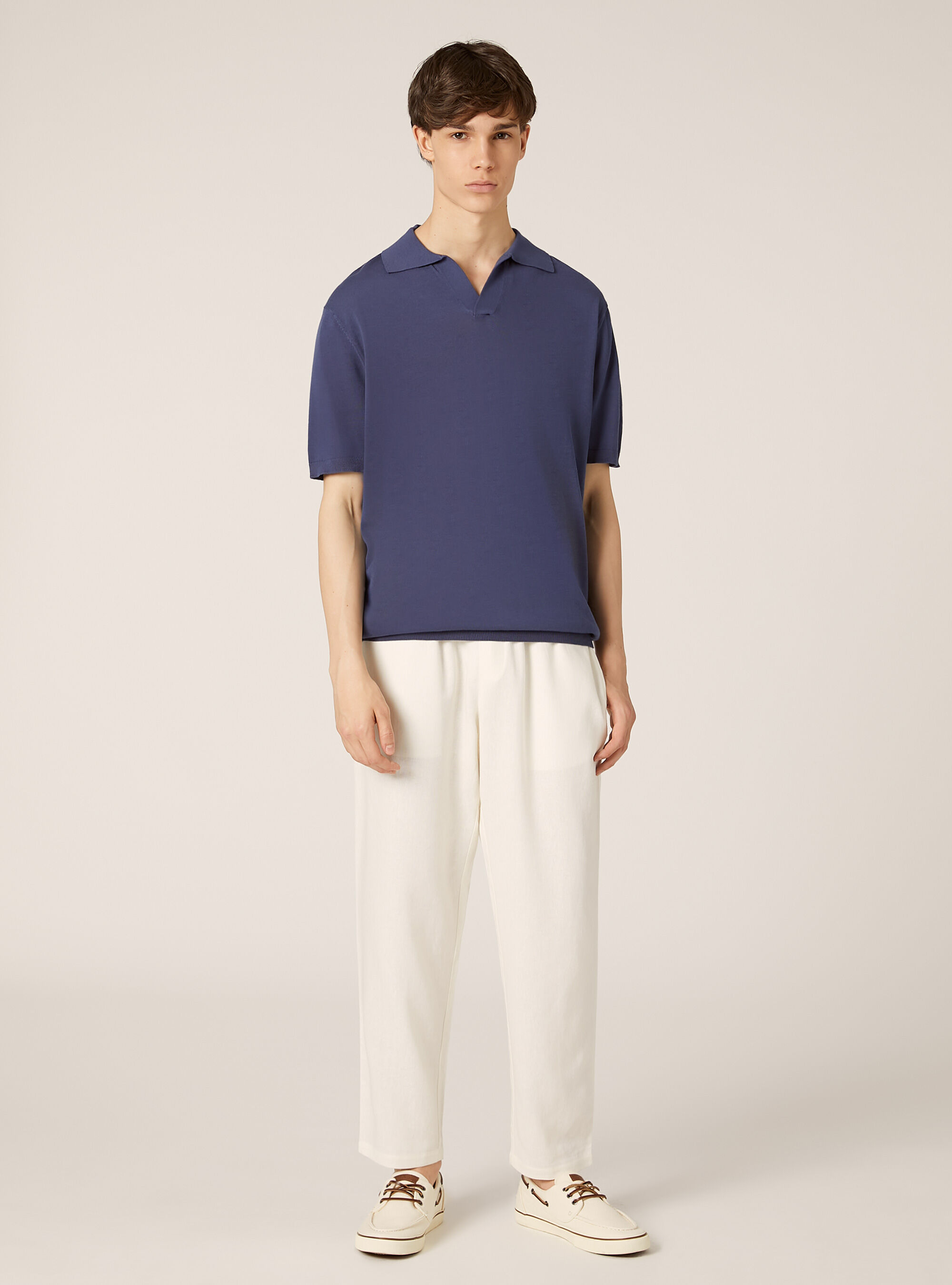 Pullover con collo polo, BL3 BLUE LIGHT