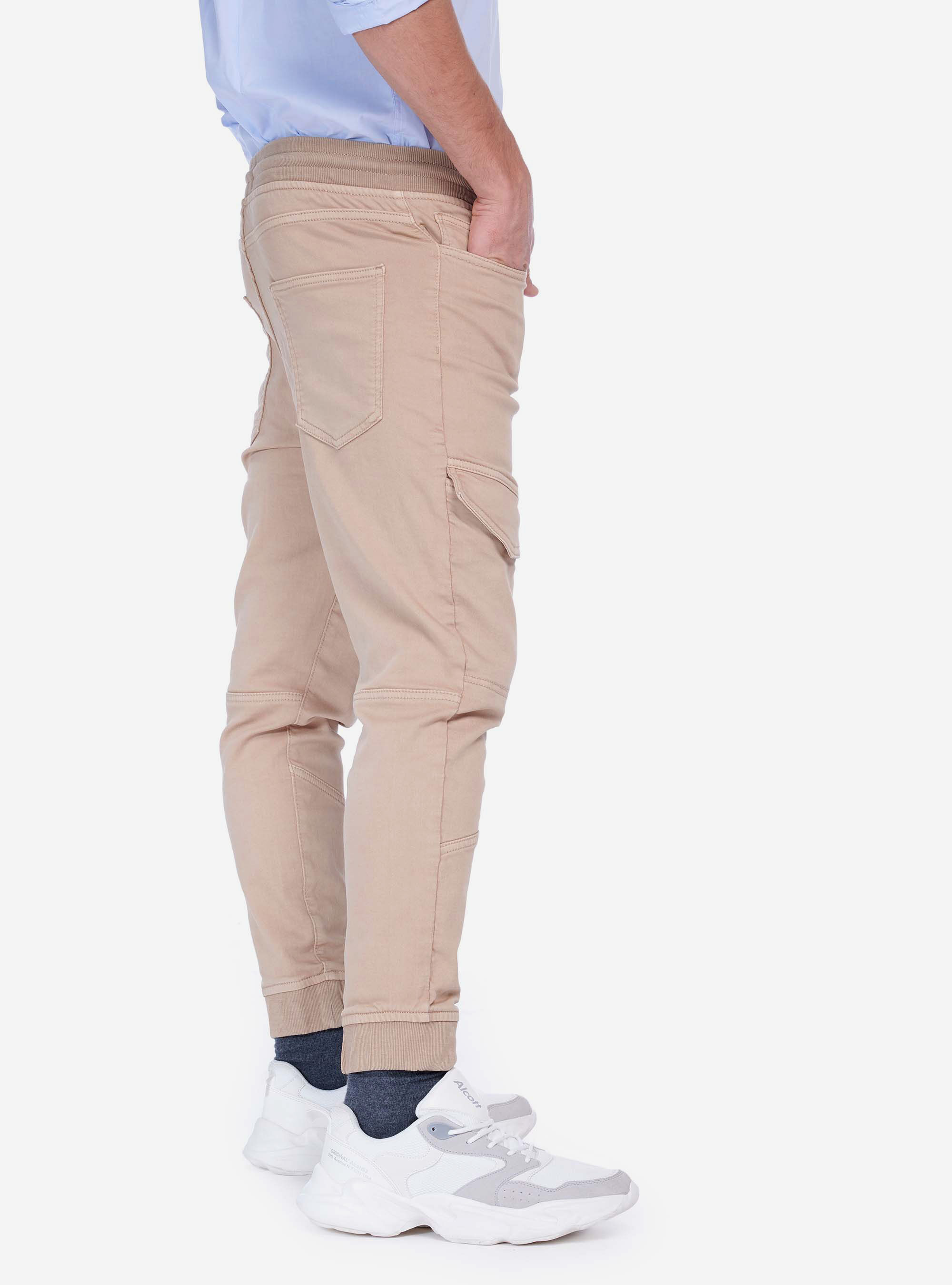 Pantalons joggers avec coulisse, C581 BEIGE