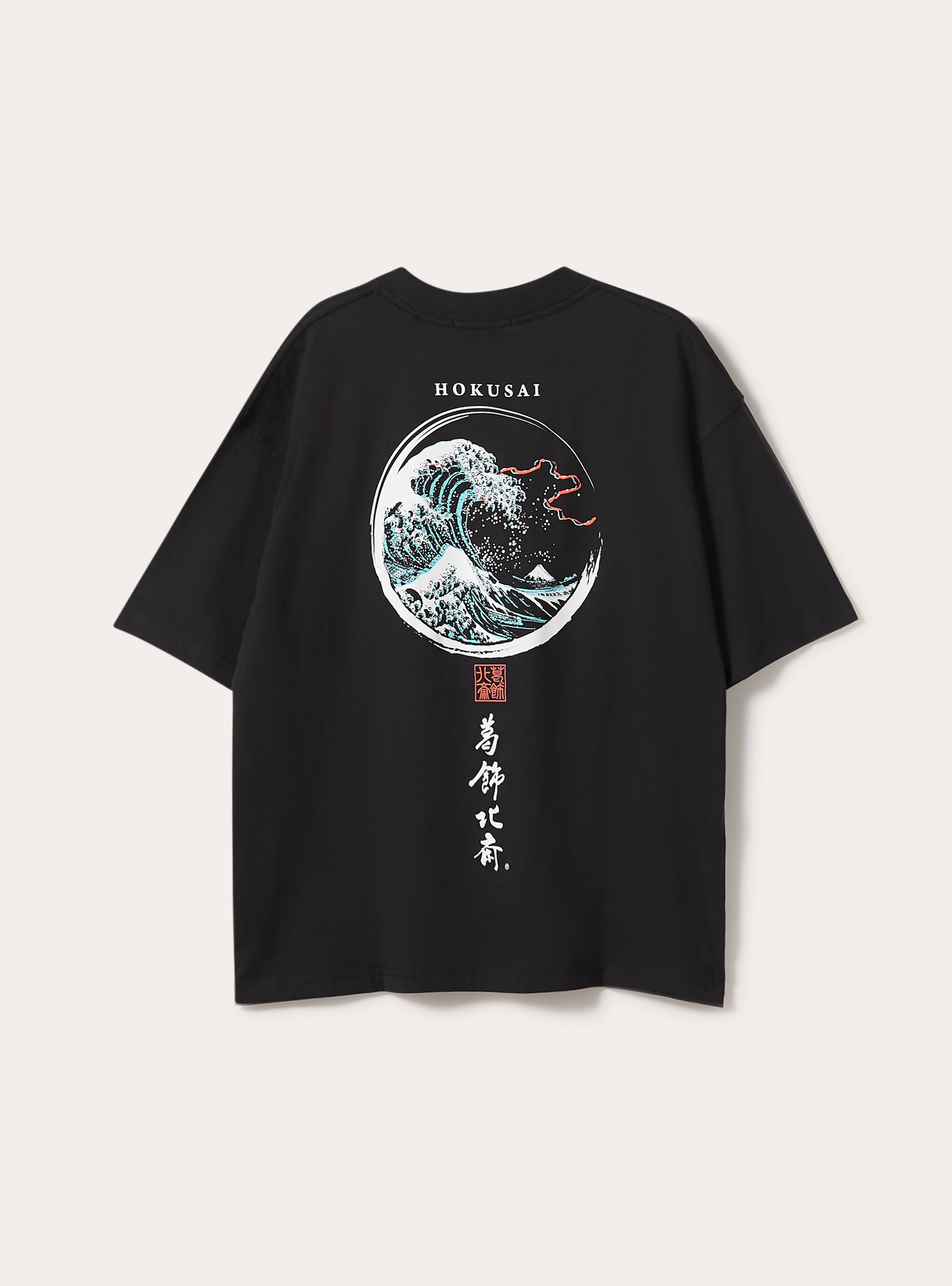 Katsushika Hokusai boxy fit T-shirt / Alcott, BK1 BLACK