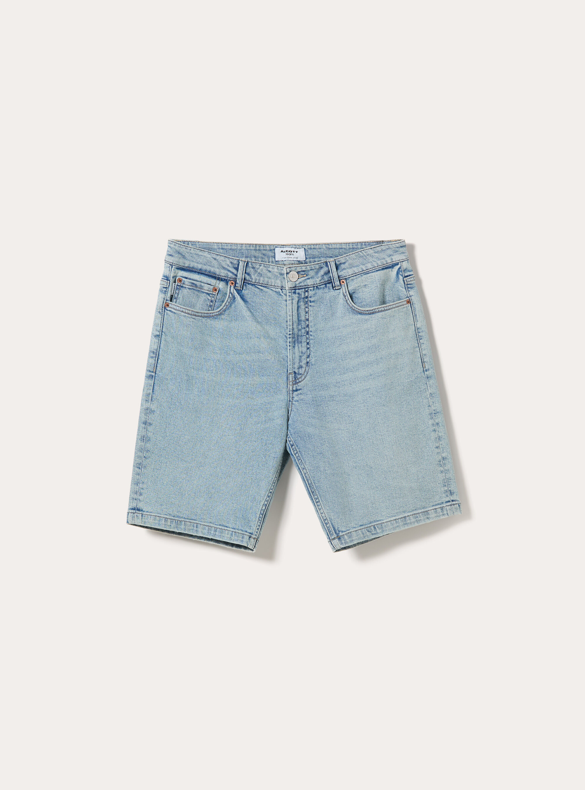 Jeans bermuda slim, D004 MEDIUM LIGHT BLUE