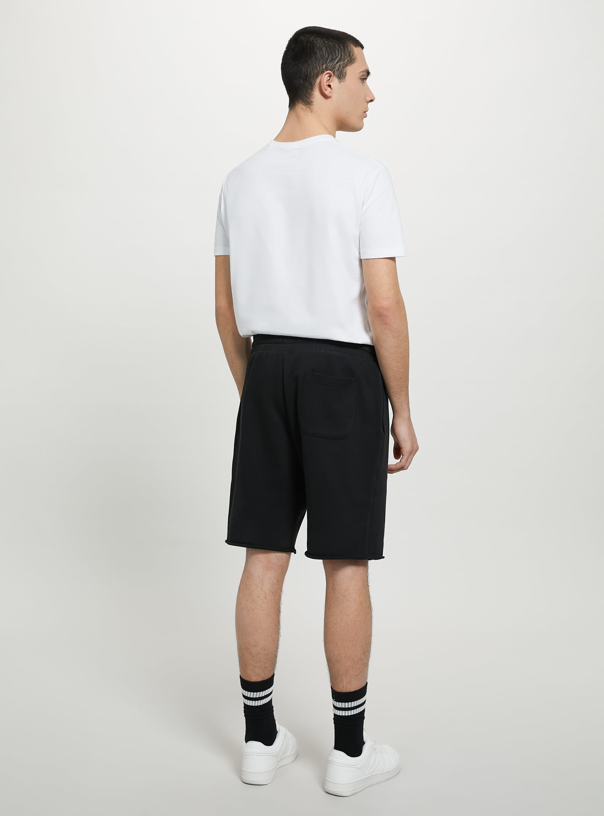 Bermuda jogger in cotone, BK1 BLACK
