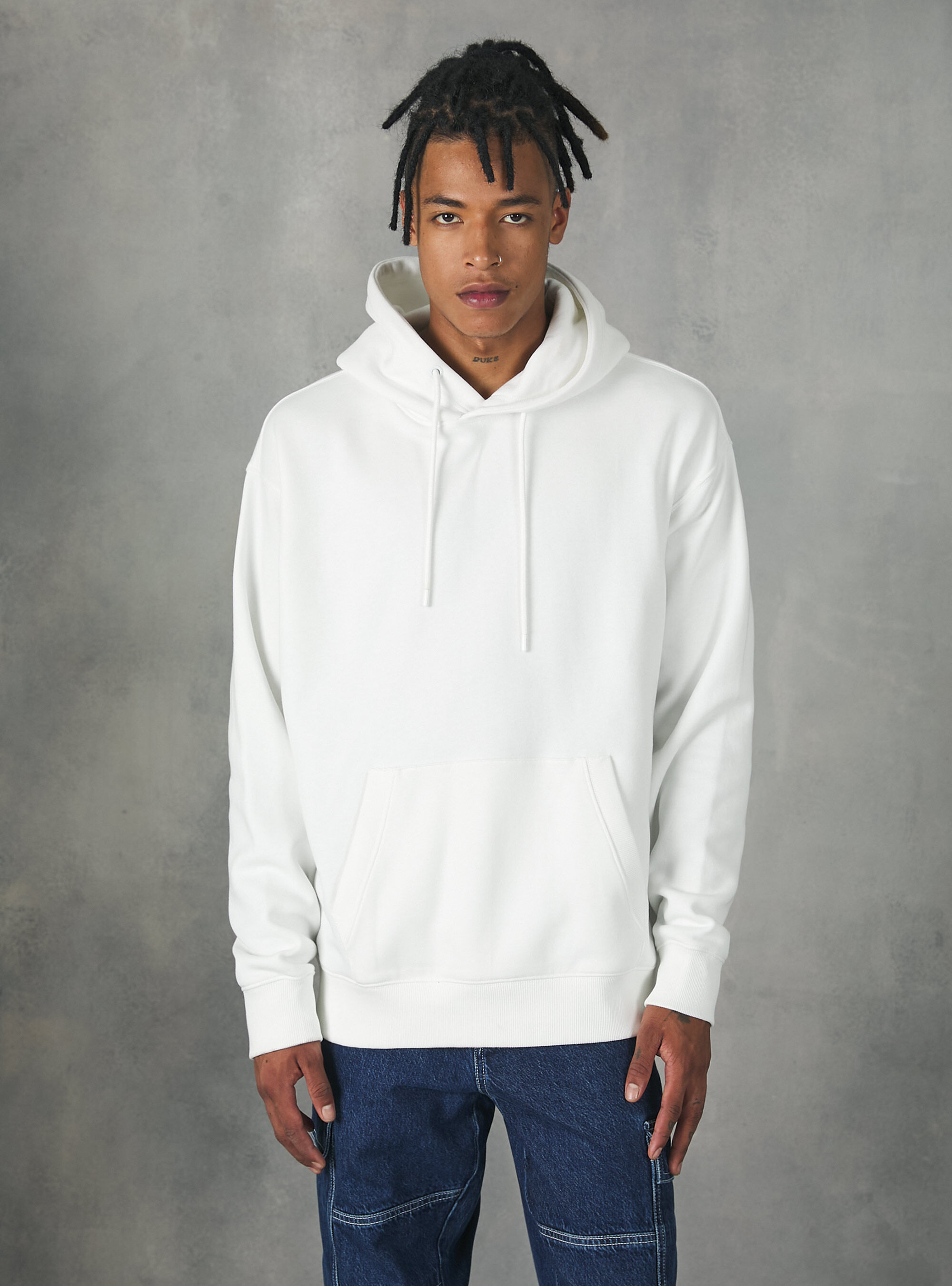 Mens plain clearance white sweatshirt
