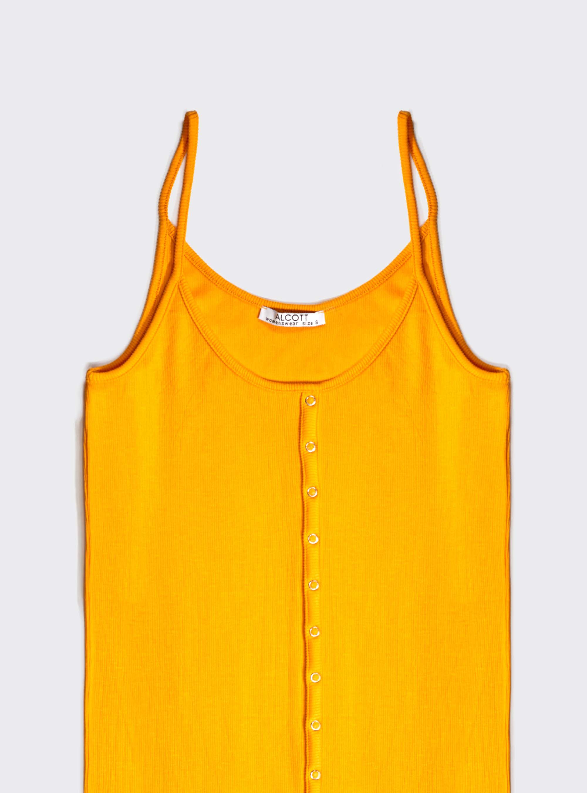 Vestito corto con bottoncini comfort fit, C735 YELLOW