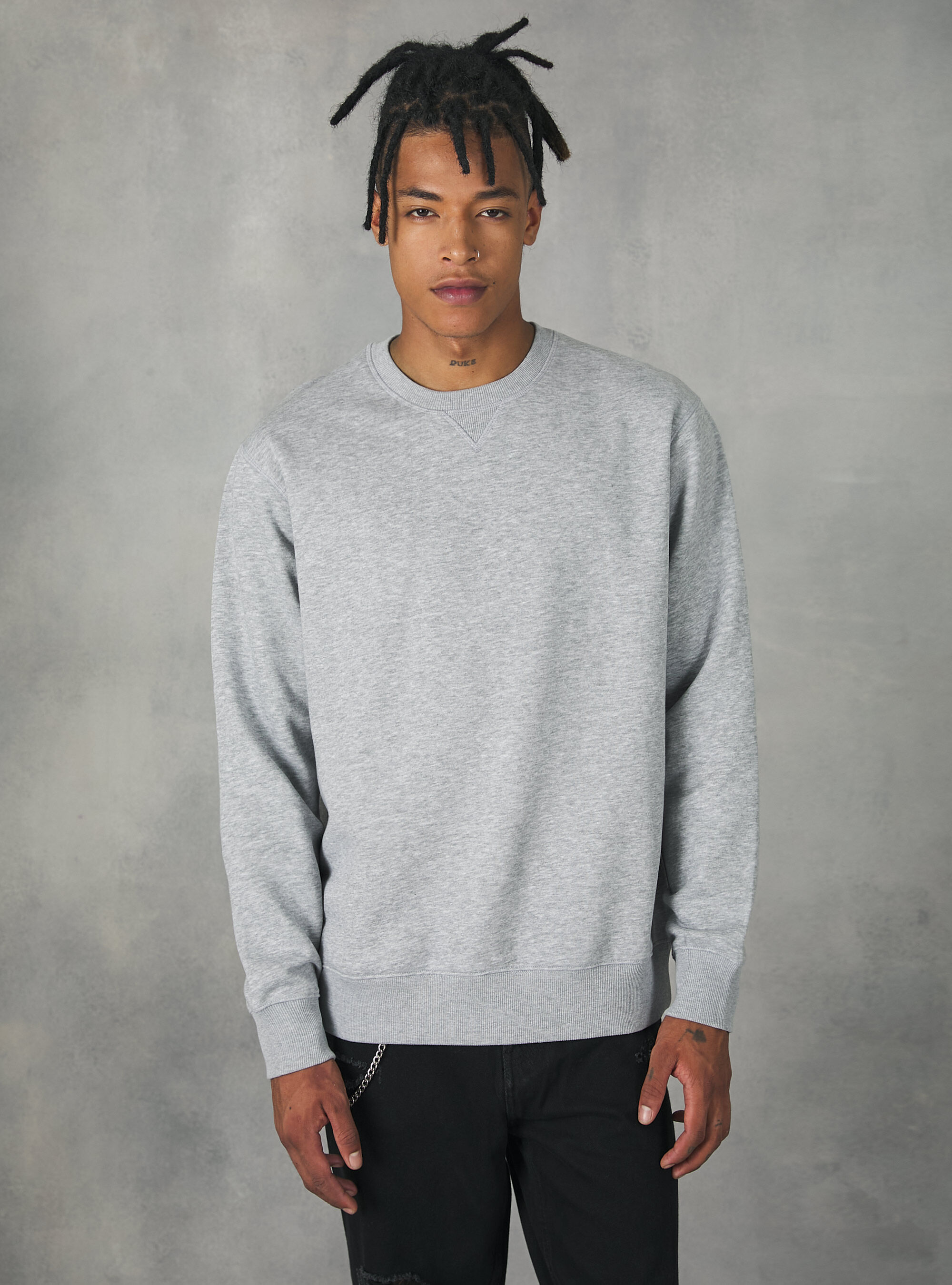 Plain gray clearance crewneck sweatshirt