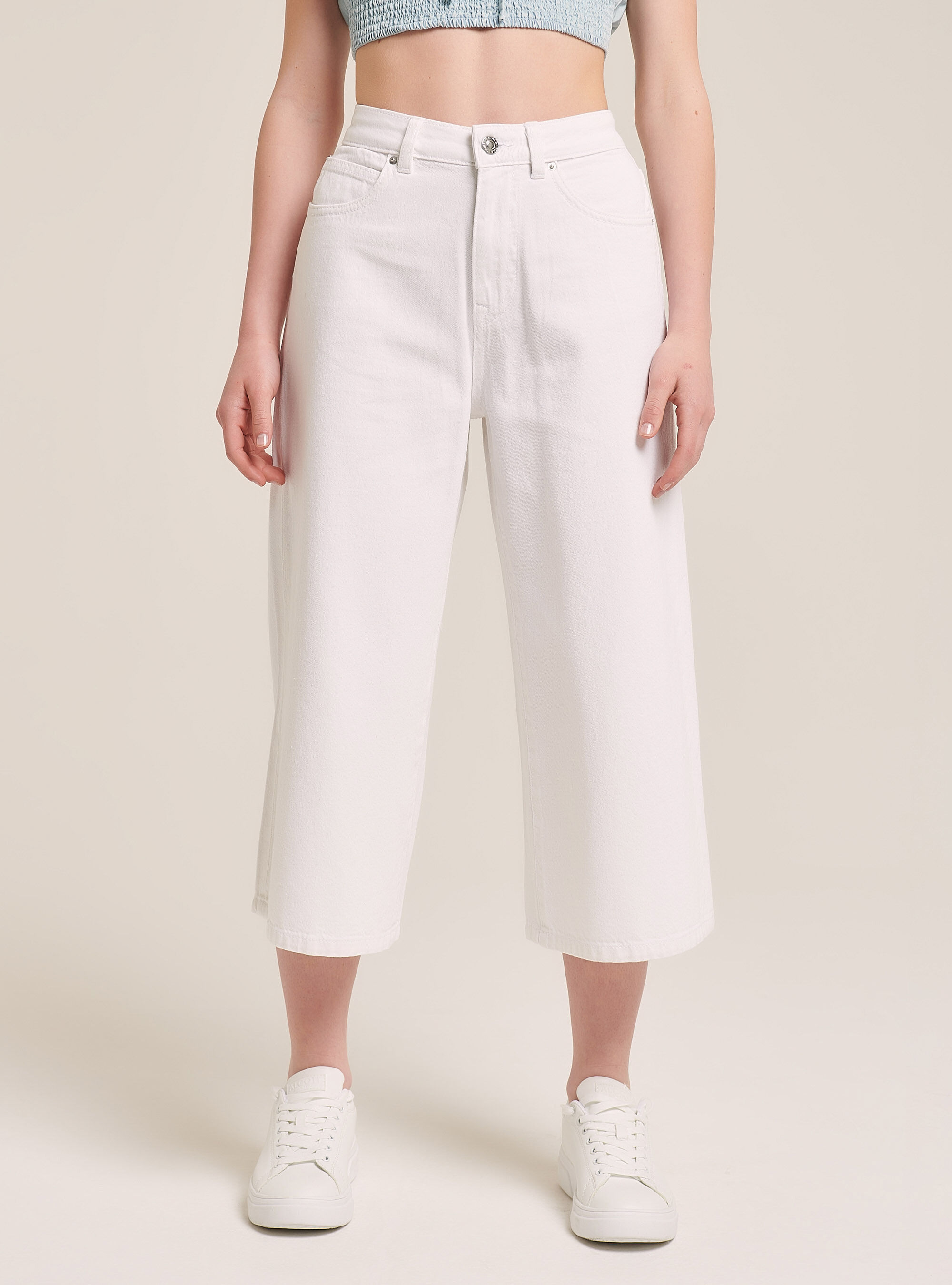 High waist jeans, D099 WHITE