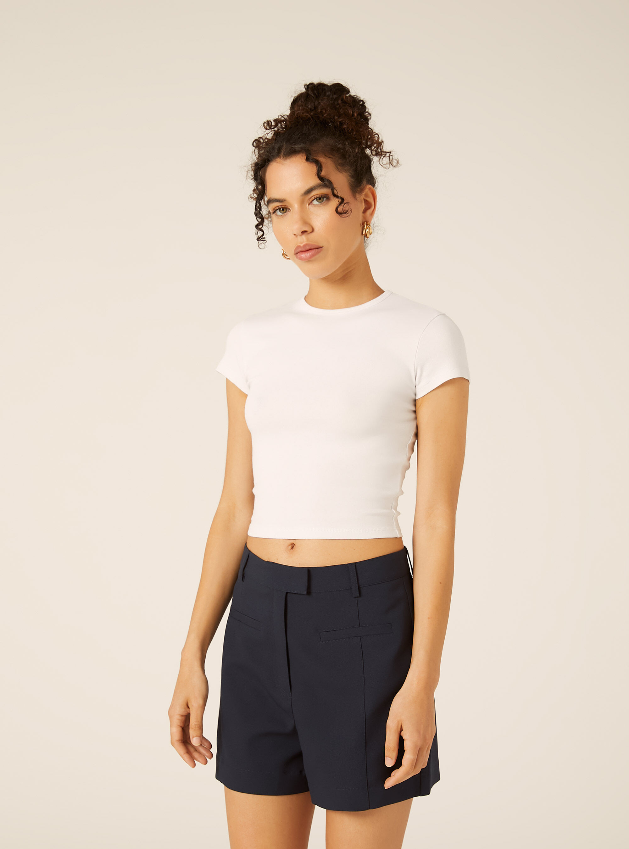 Maglietta in cotone slim fit, WH3 WHITE