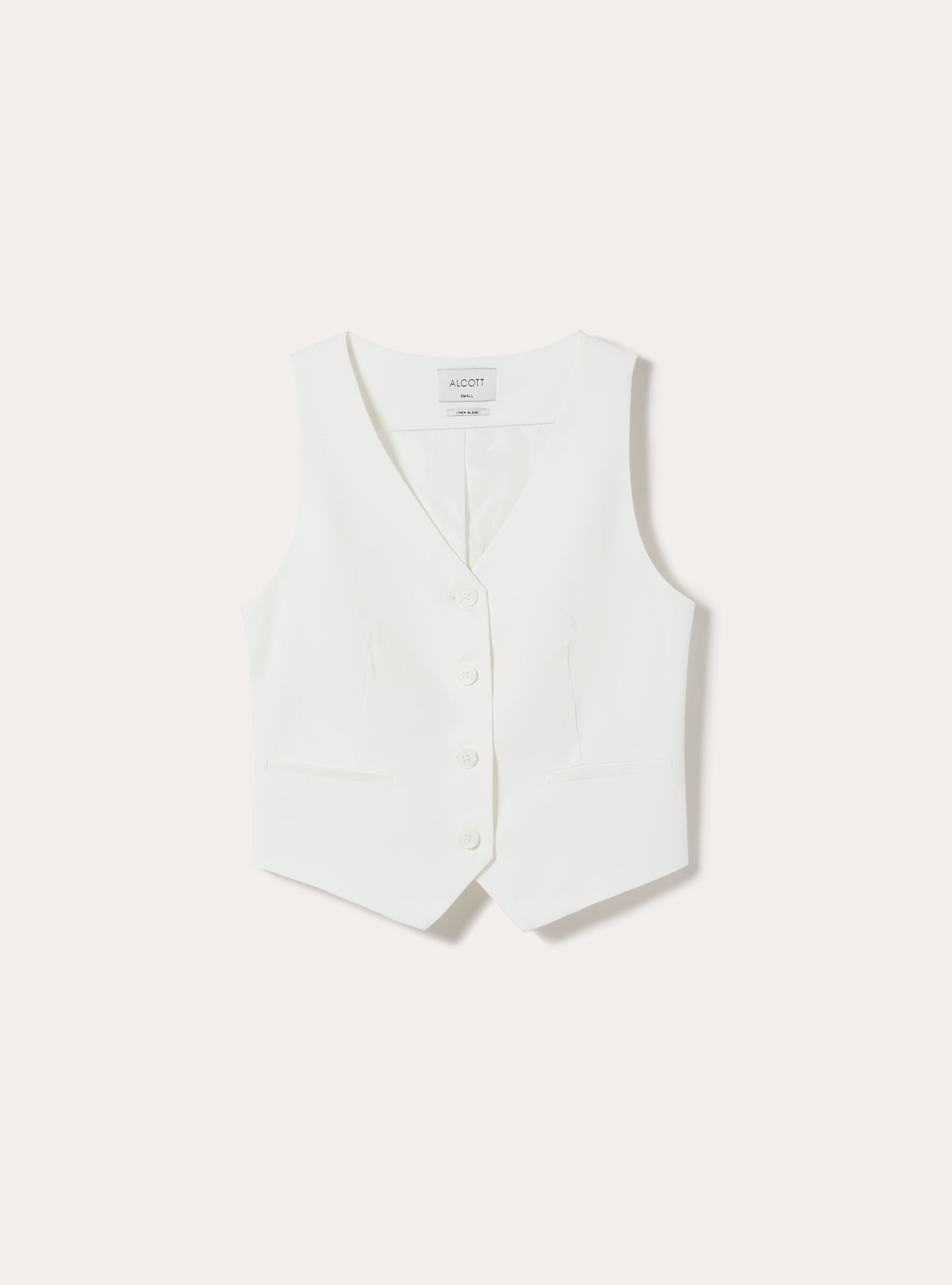 Chaleco en mezcla de lino, WH2 WHITE