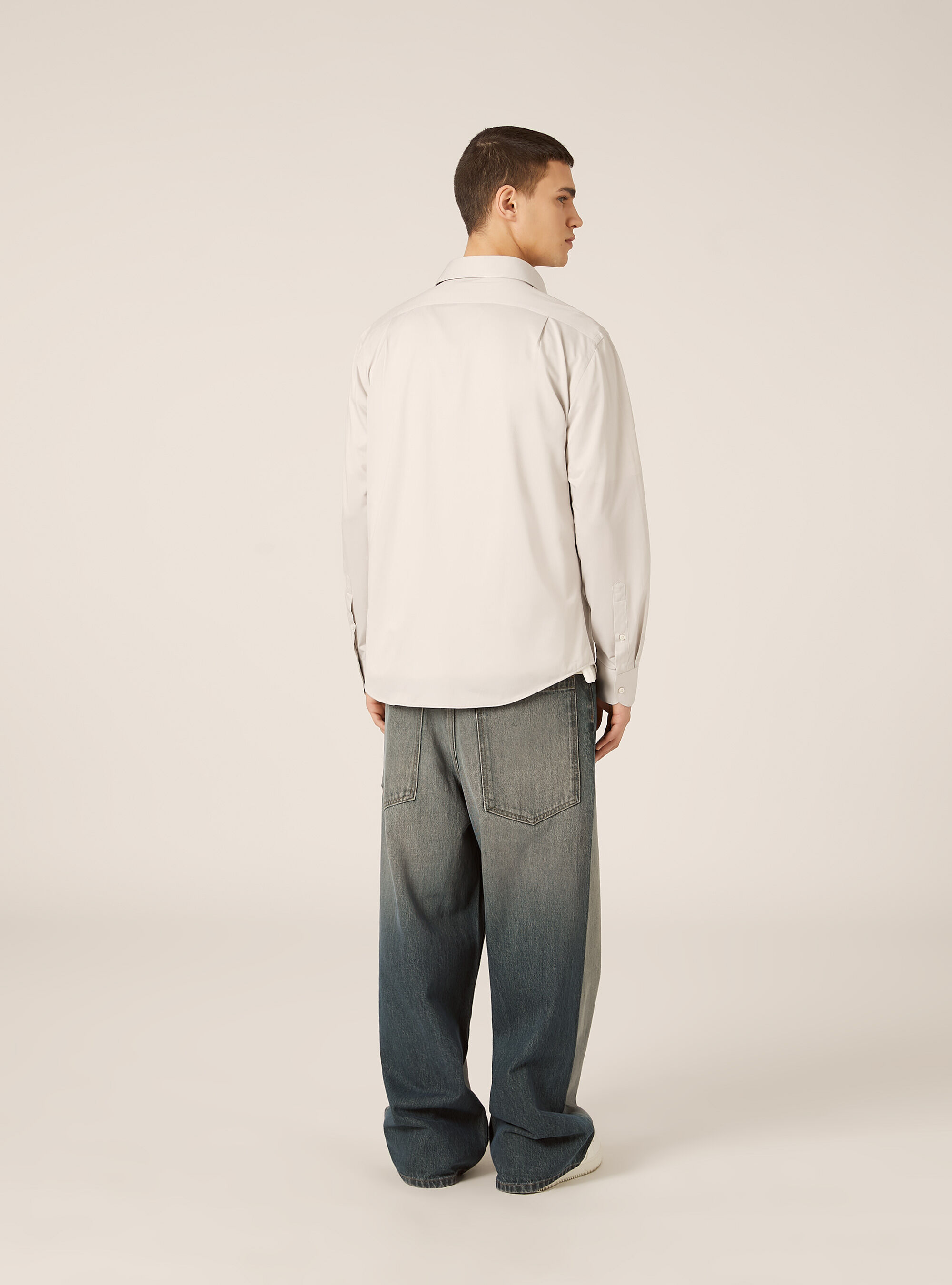 Camicia in jersey in misto cotone, MBG3 BEIGE MEL LIGHT