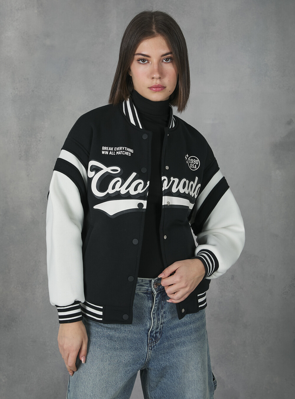 Varsity Jacket Giacche Stile Americano Bomber College Con Stampa
