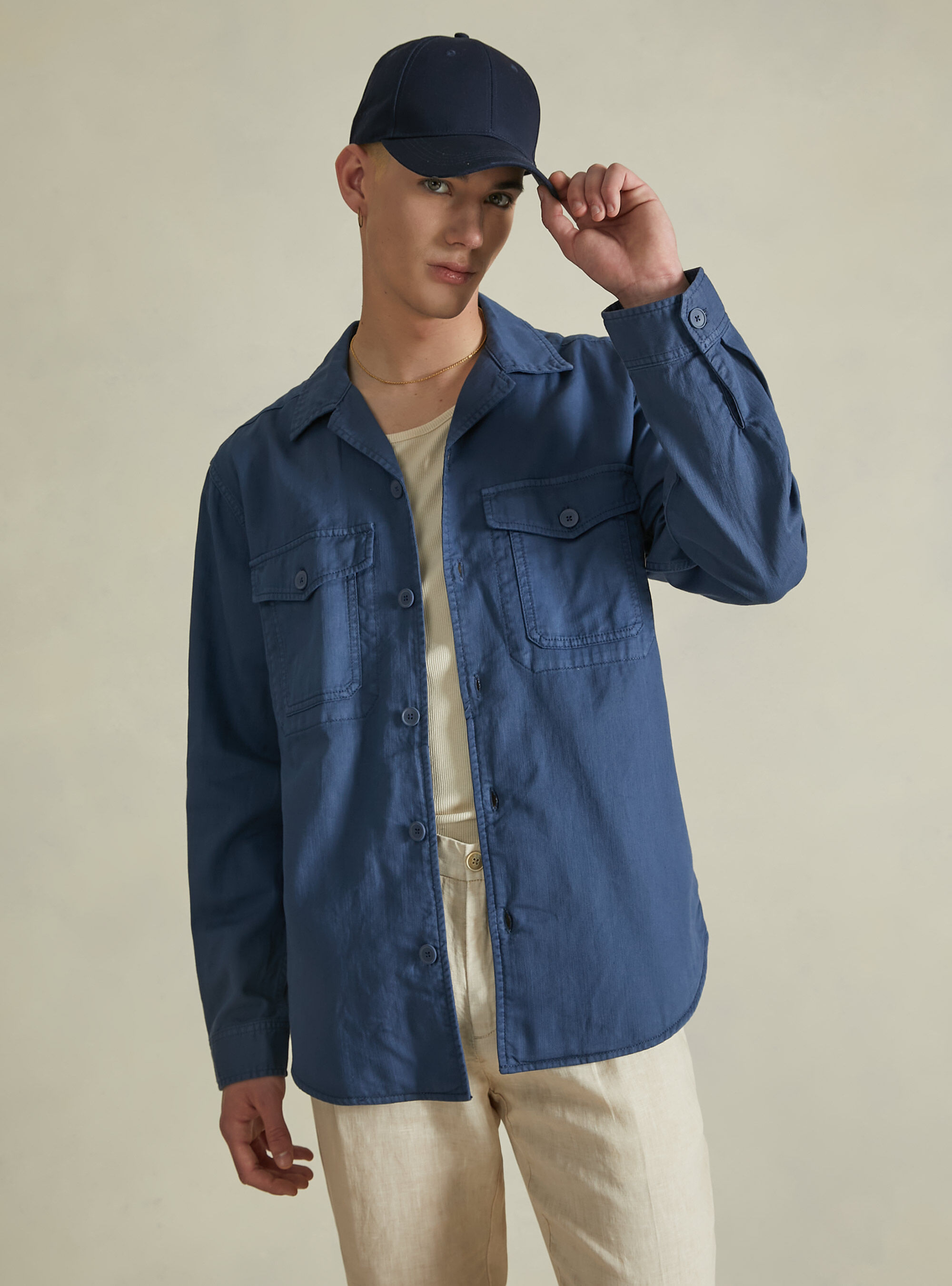 Linen blend shirt jacket Alcott Men s Shirts