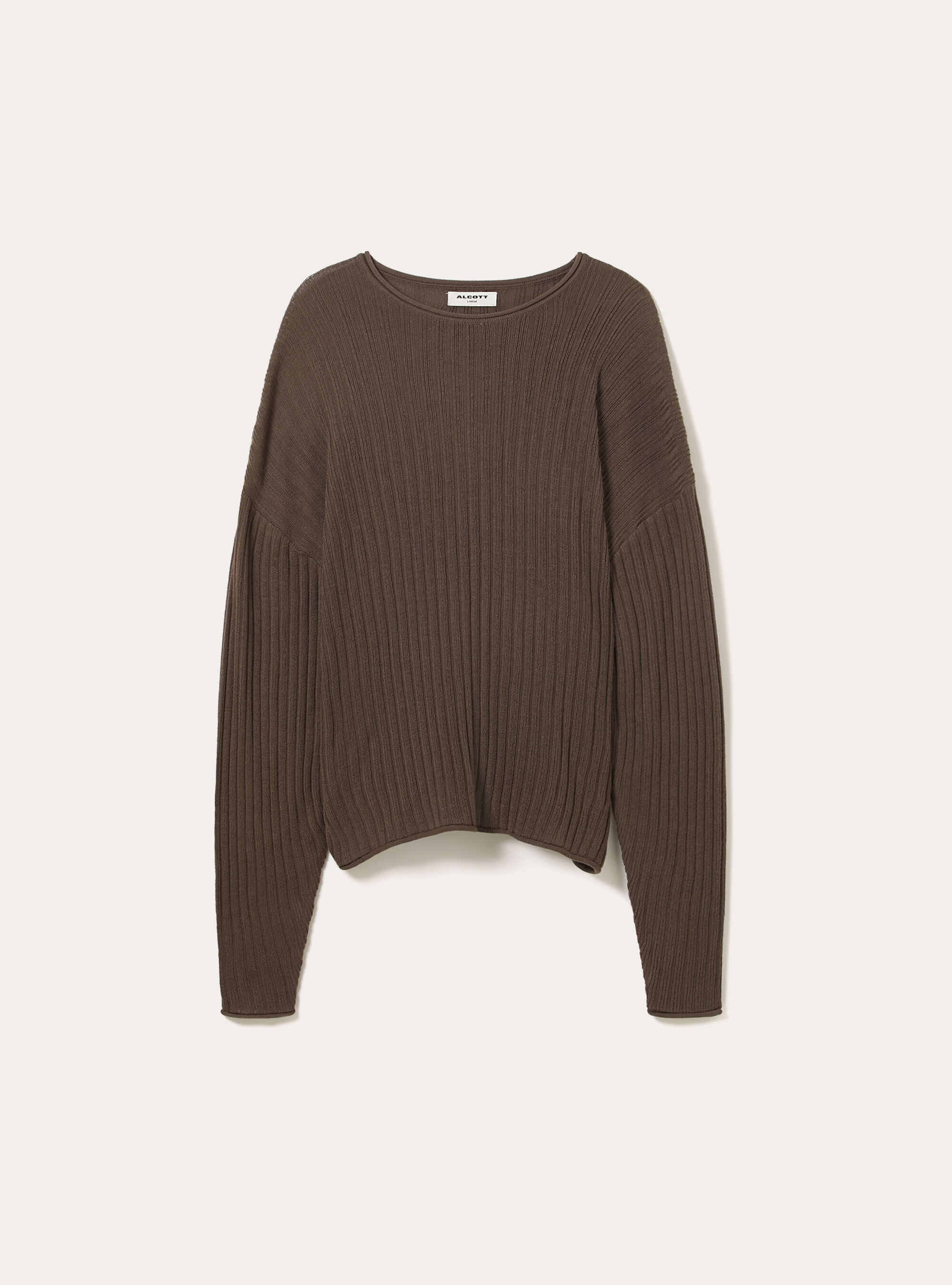 Pullover in misto cotone, BR2 BROWN MEDIUM