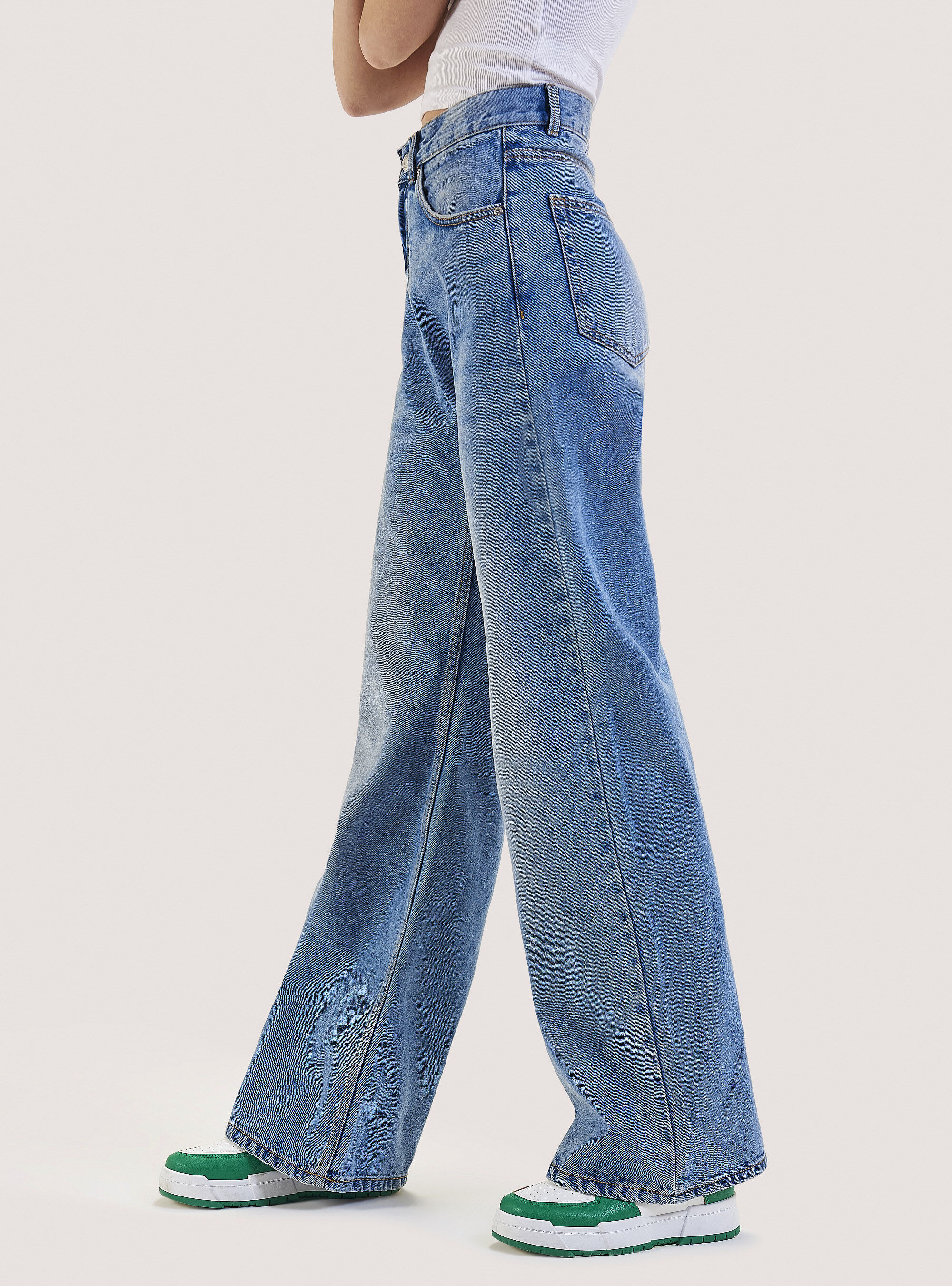 Wide leg deals cotton jeans