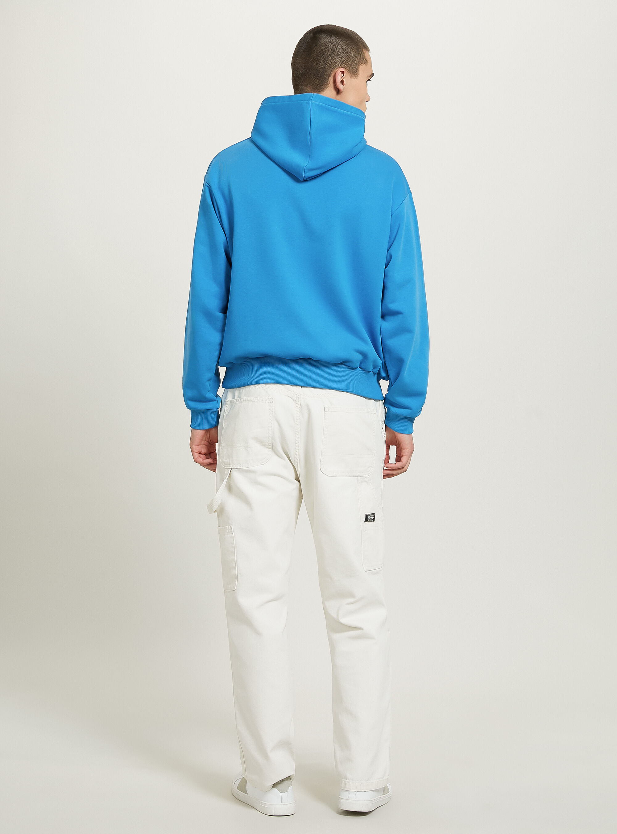 Felpa boxy fit con cappuccio, AZ1 AZURE DARK