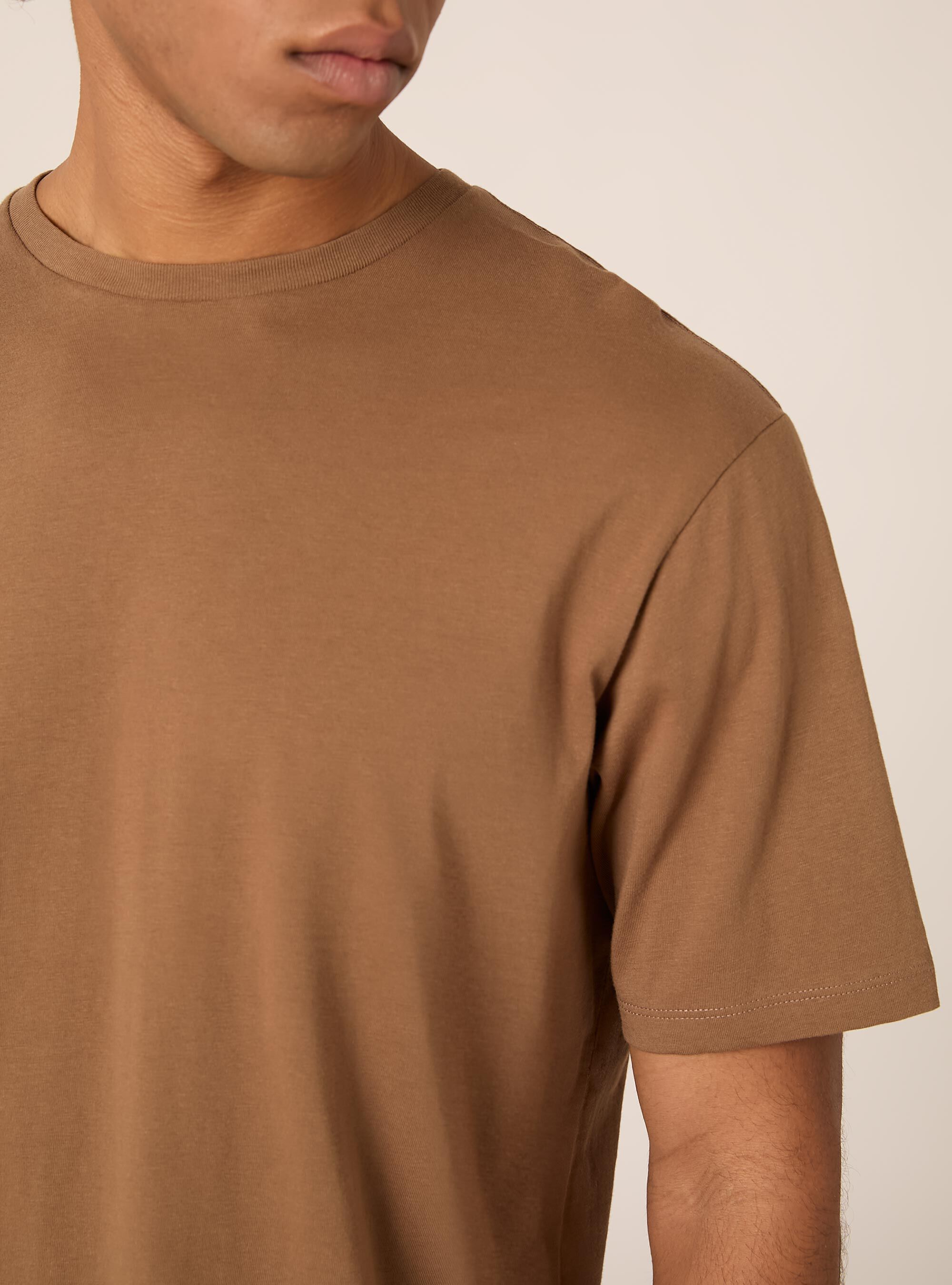 T-shirt basique en coton, BR2 BROWN MEDIUM