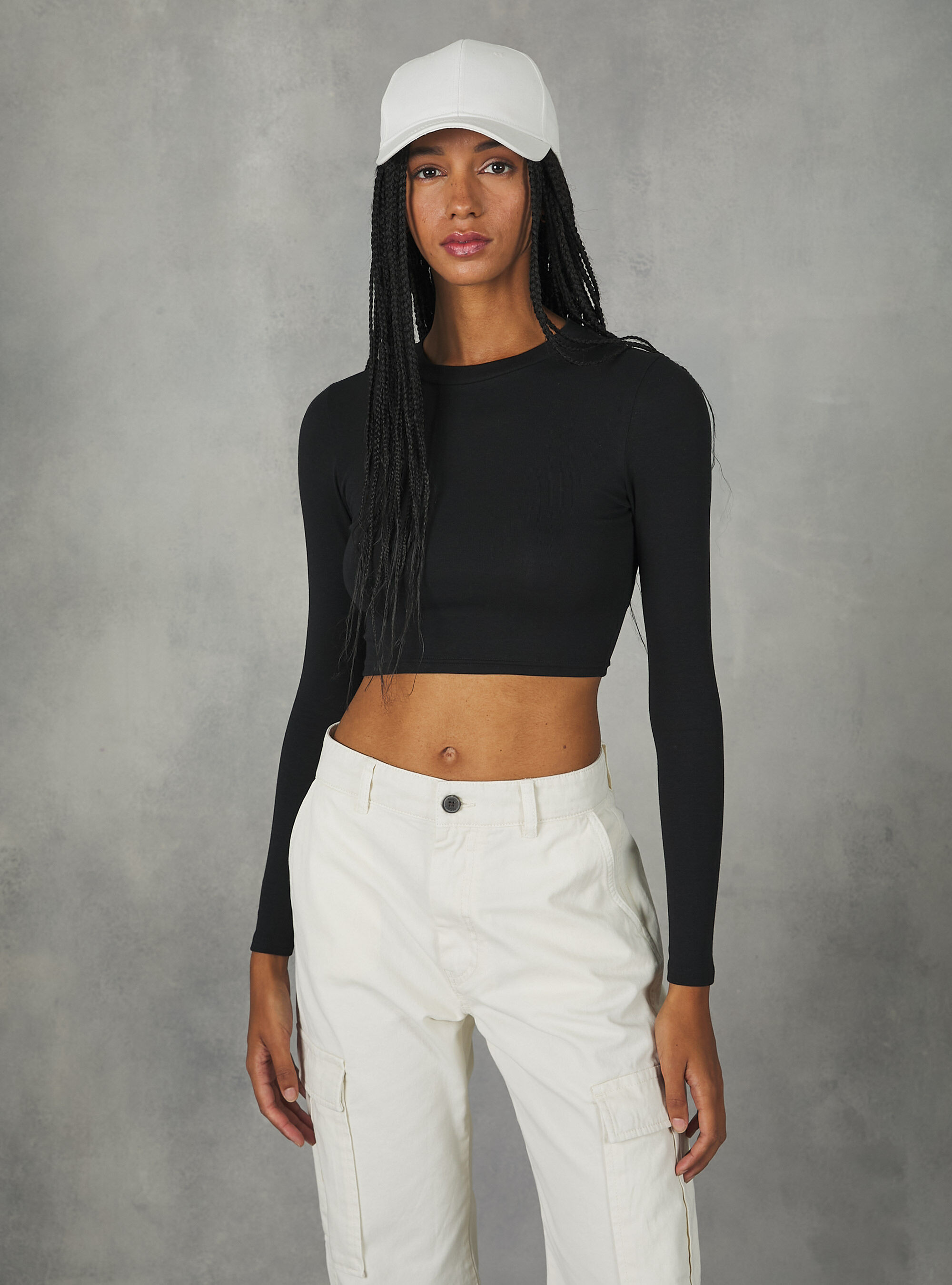 Chemise courte &agrave; manches longues, BK1 BLACK