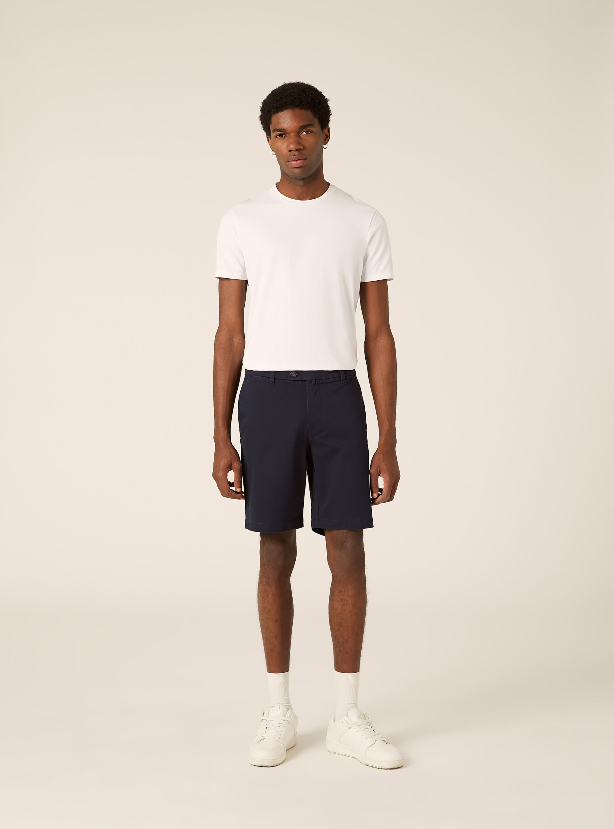 Bermuda in twill elasticizzato basico