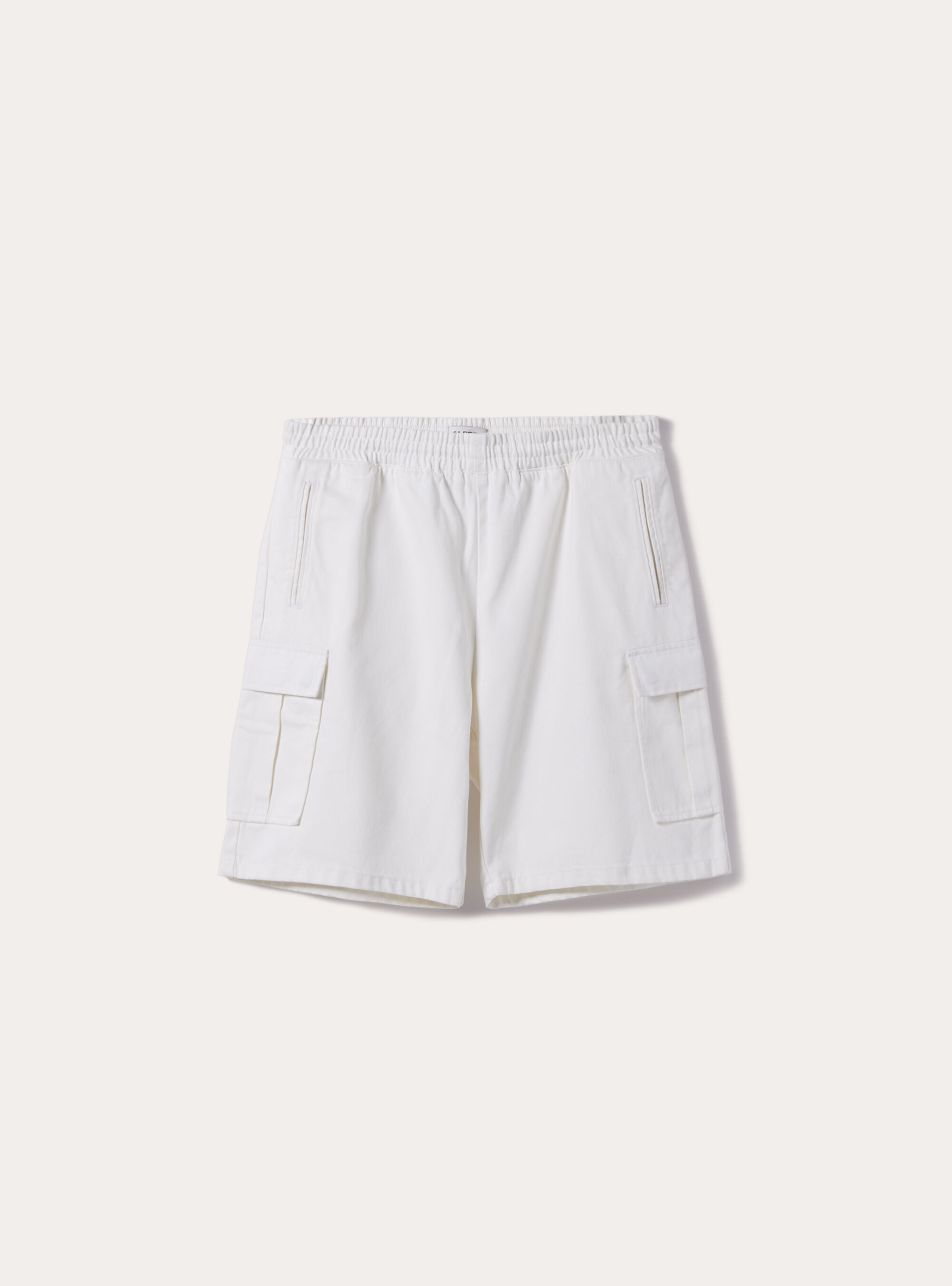 Bermuda cargo de sarga, WH1 OFF WHITE