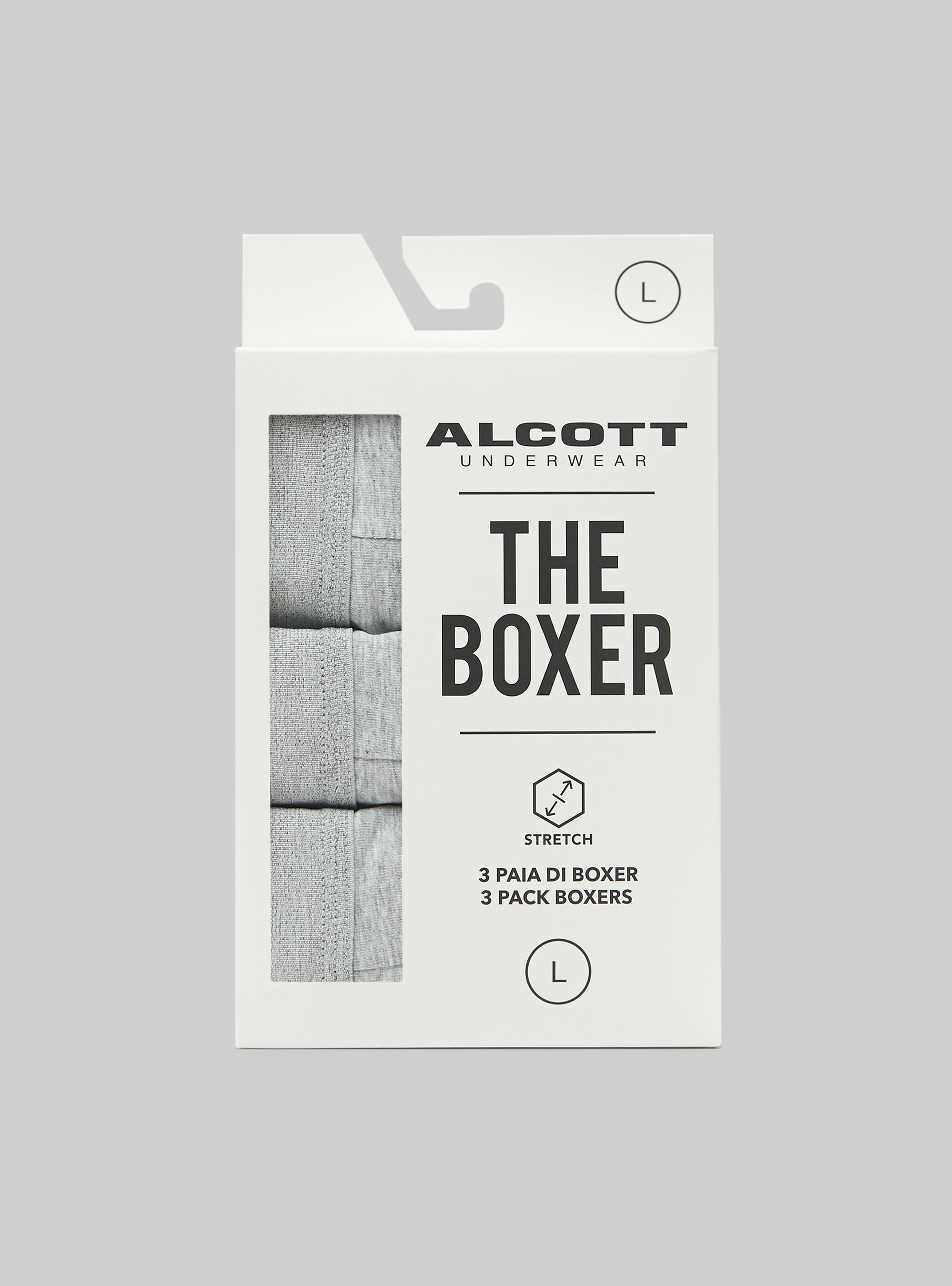 Lot de 3 calecons en coton extensible, MGY2 GREY MEL MEDIUM