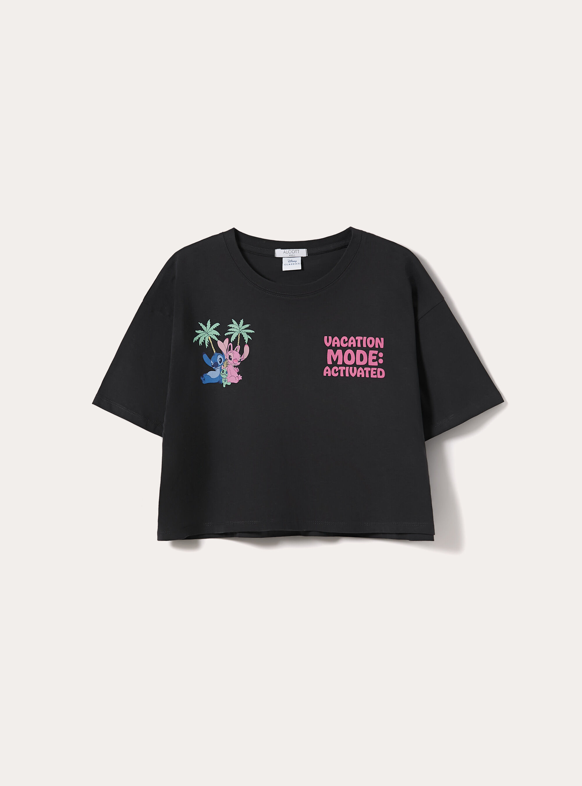 Lilo and Stitch T-shirt/ Alcott, BK3 BLACK CHARCOAL