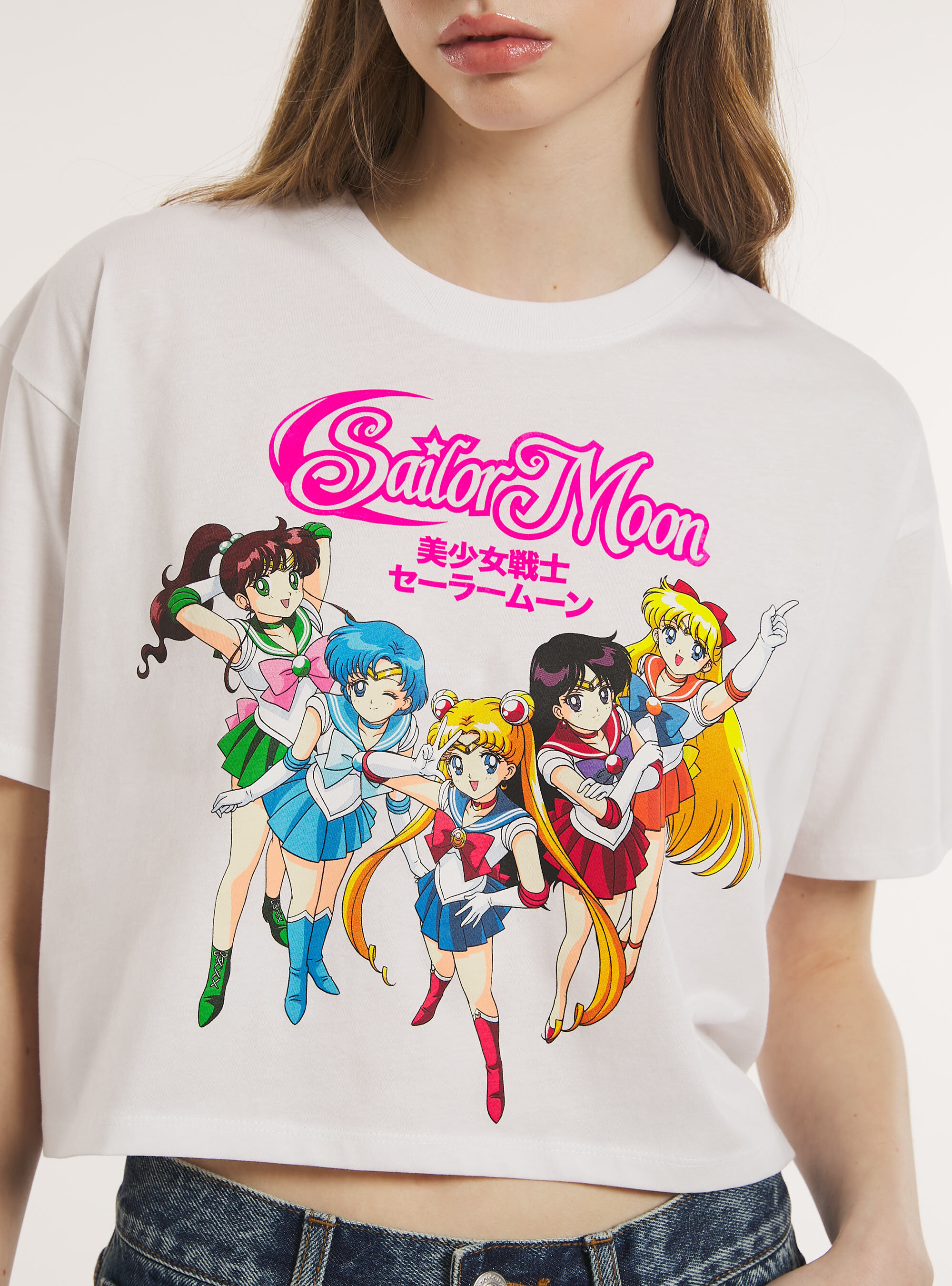 Sailor Moon / Camiseta Alcott cropped, WH3 WHITE